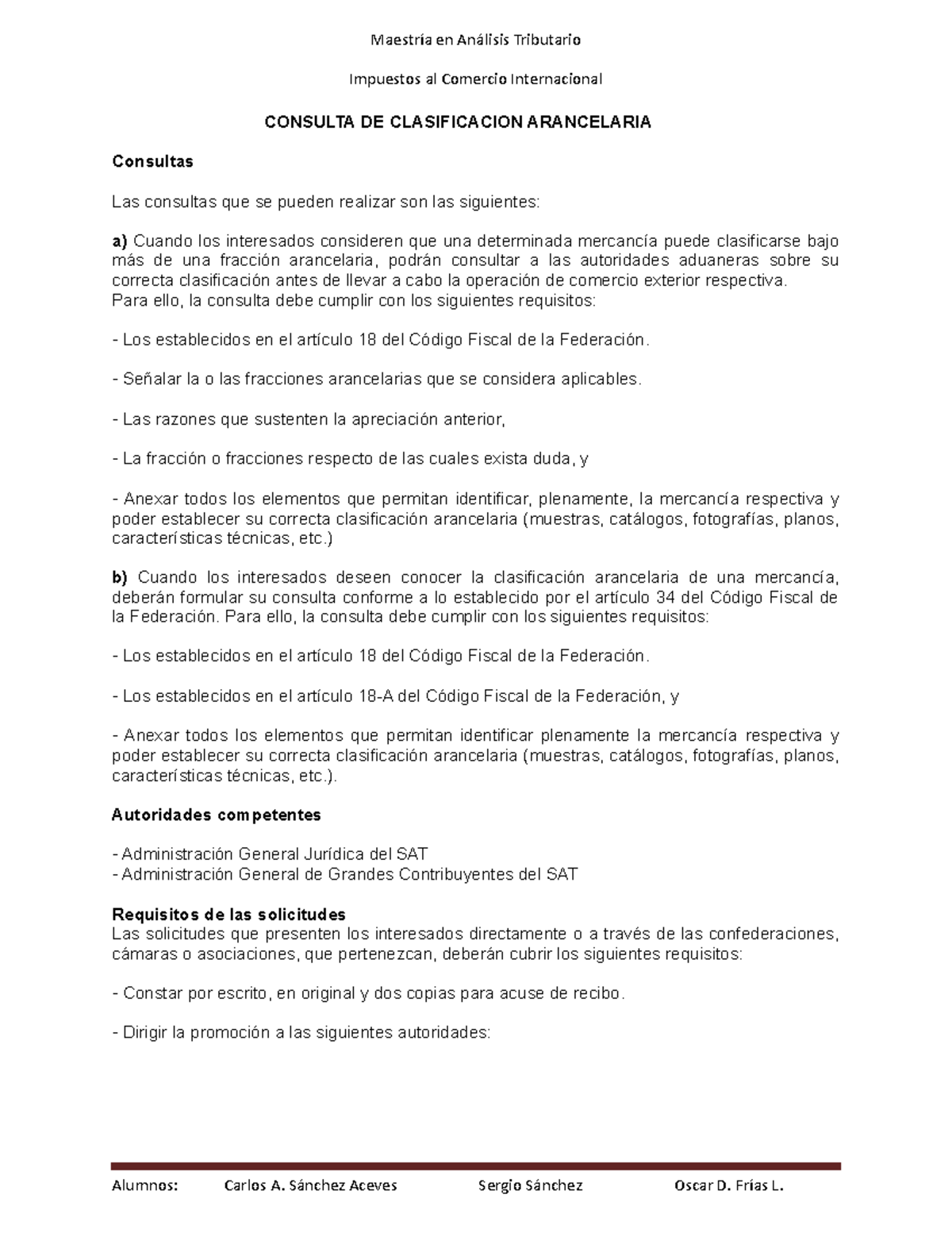 Solicitud De Clasificacion Arancelaria - Impuestos Al Comercio ...