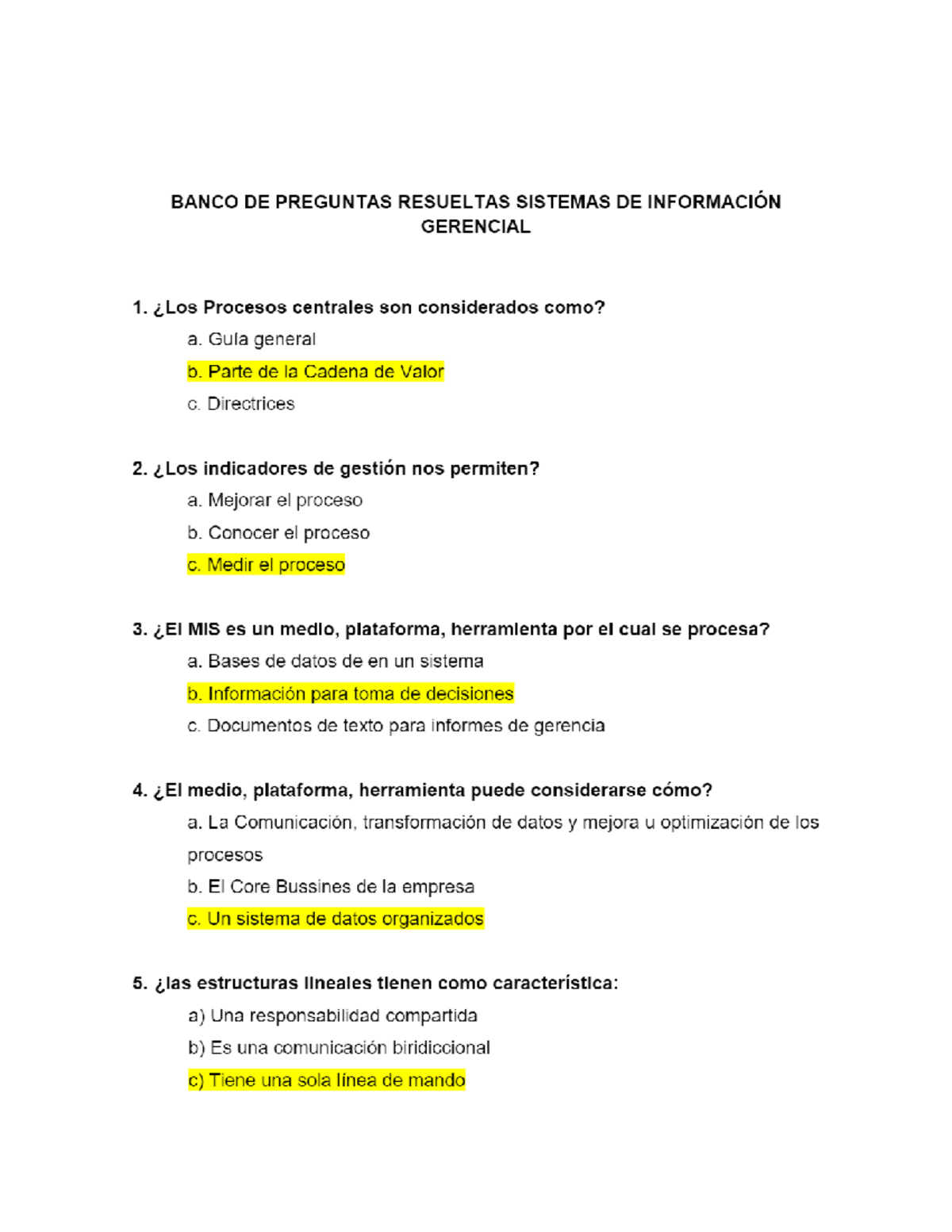 Banco DE Preguntas Resueltas Sistemas DE Informacion Gerencial - PDF ...