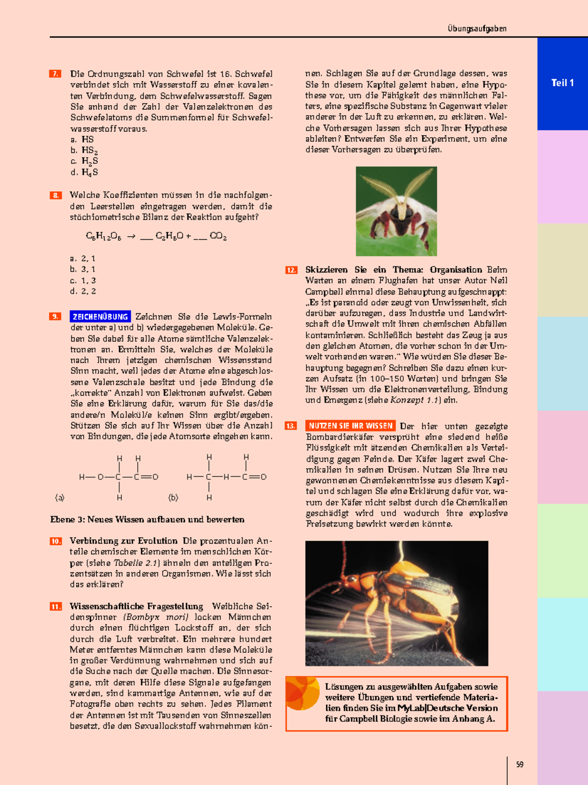 Mündliche Prüfung Biologie Abitur Beispielaufgaben Campbell+Biologie (verschoben) 3 - Übungsaufgaben 59 Teil 1 Welche