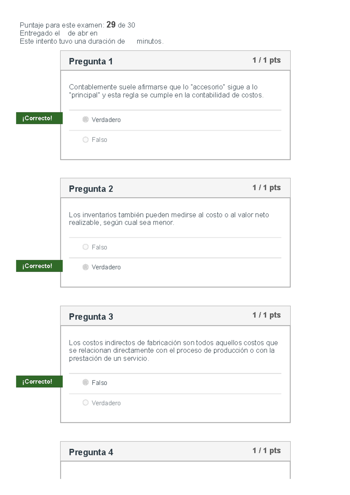 Examen Parcial 1 Contabilidad de Costos I - [Unidad 1 Y Unidad 2] 2024 ...