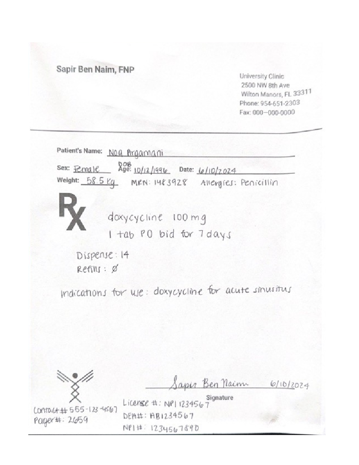 Antibiotic Prescription - Education Medication Purpose: Doxycycline is ...