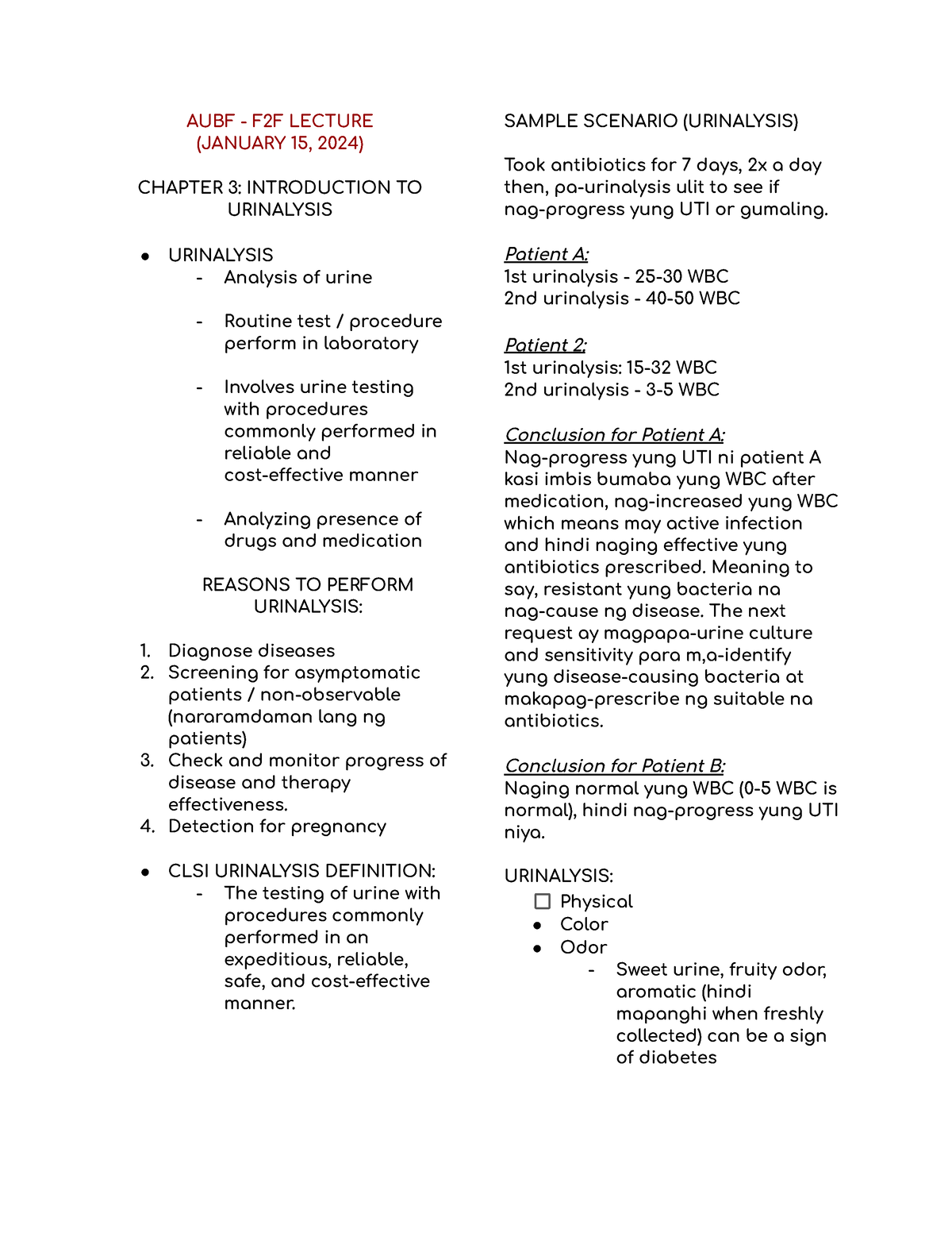 01 AUBF LEC 01 15 2024 - 01 AUBF LEC 01 15 2024 - AUBF - F2F LECTURE ...