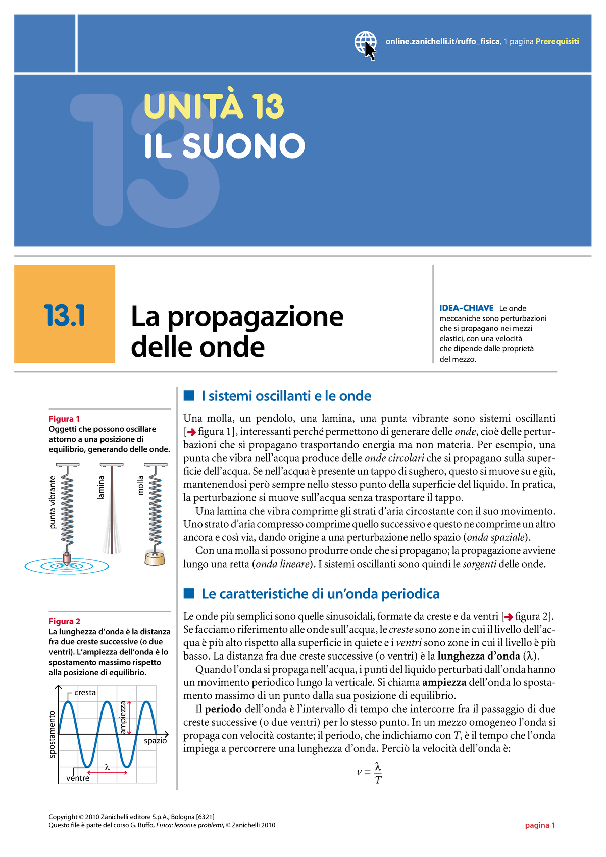 Suono Fisica Spiegazione Breve Zanichelli - 13 Unità฀ Il฀suono ...