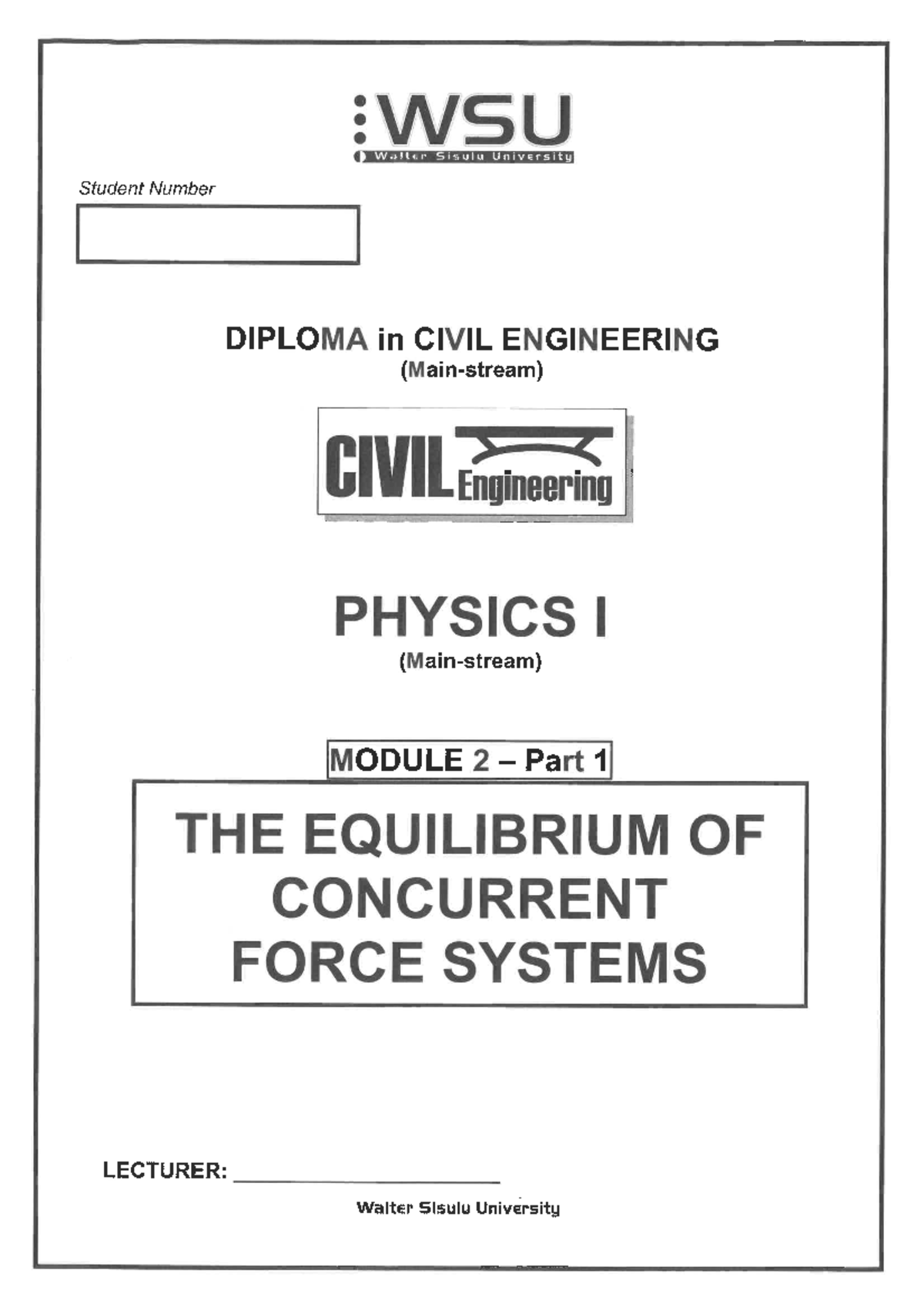 2022 PYS15B0 Module 2 (Part 1) - The Equilibrium of Concurrent Force ...