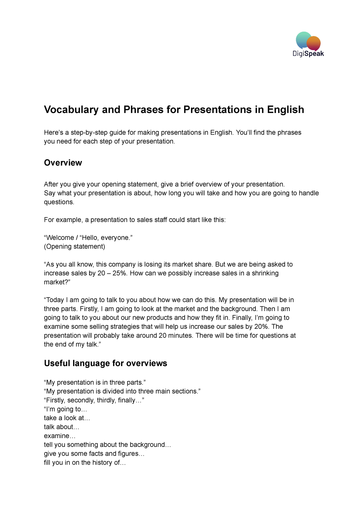 Vocabulary And Phrases For Presentations In English - You’ll Find The ...