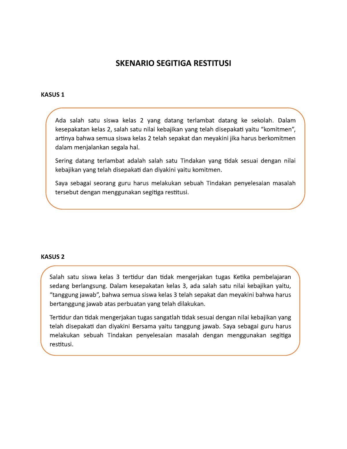 Skenario Segitiga Restitusi - SKENARIO SEGITIGA RESTITUSI KASUS 1 KASUS ...