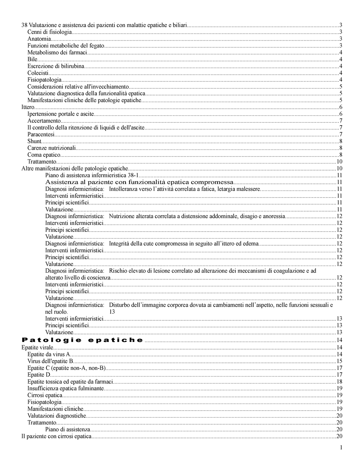 38 Valutazione E Assza Dei P Con Malattie Epatobiliari