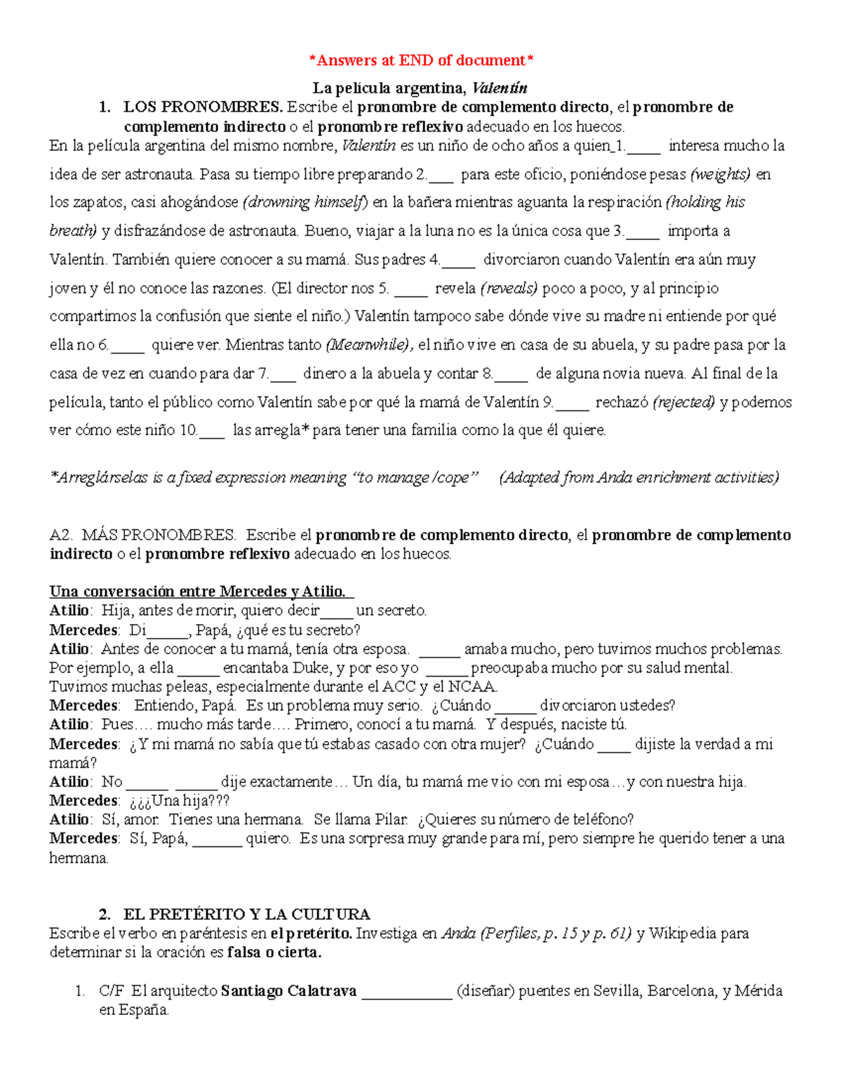 203 Exam 1 Review Activities Answers At END Of Document La Pel cula 203-exam-1-review-activities-answers-at-end-of-document-la-pel-cula