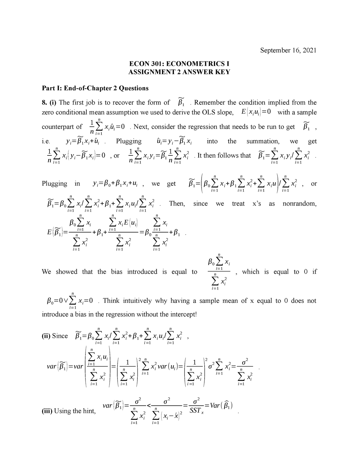 assignment answers 2021