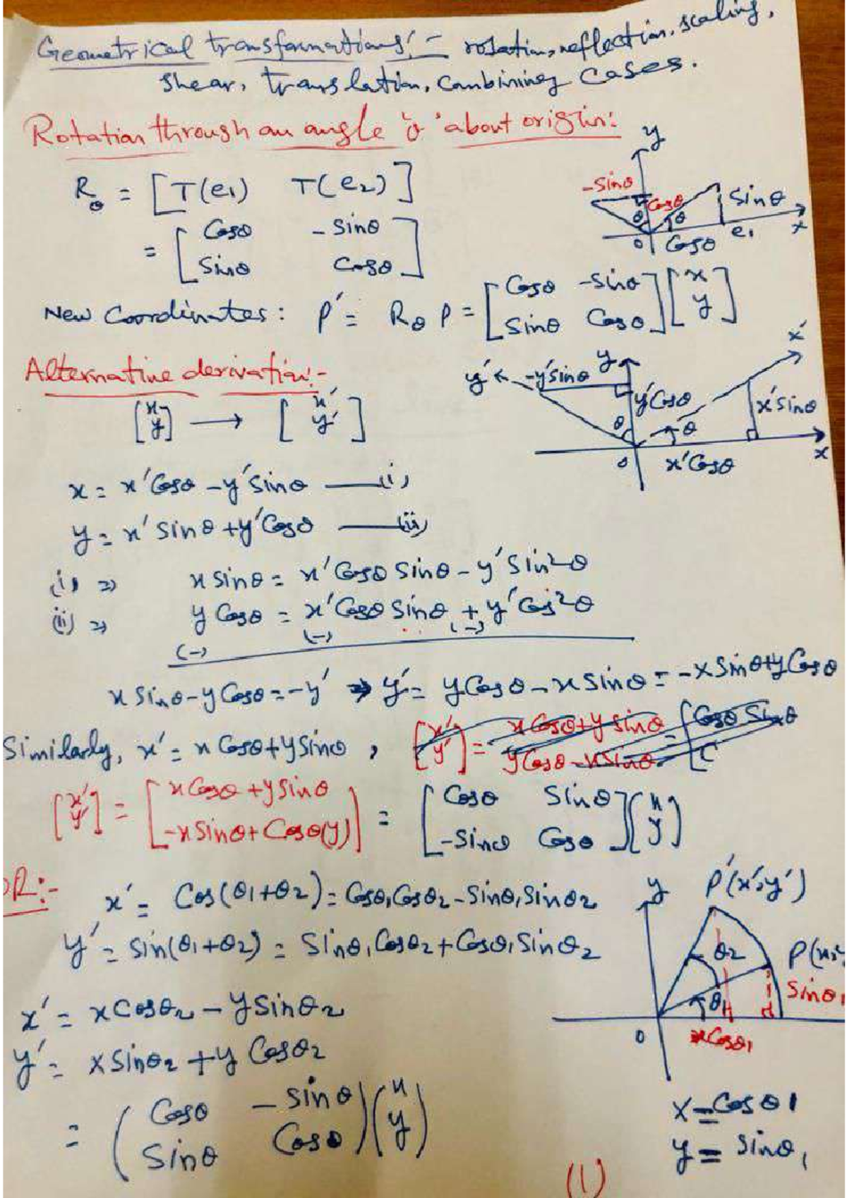 Geometrical transformations - Linear Algebra - Studocu