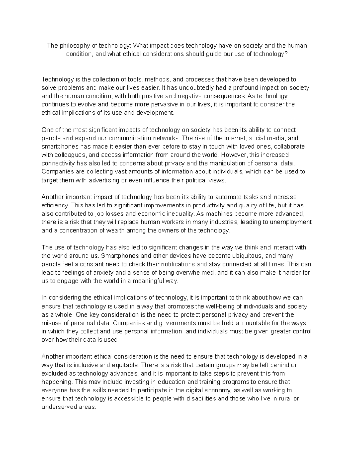 The philosophy of technology What impact does technology have on ...
