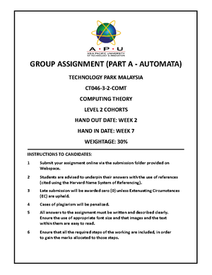 Algorithm Assignment Part A B - ALGORITHMICS (CT065-3-3-ALG) GROUP ...