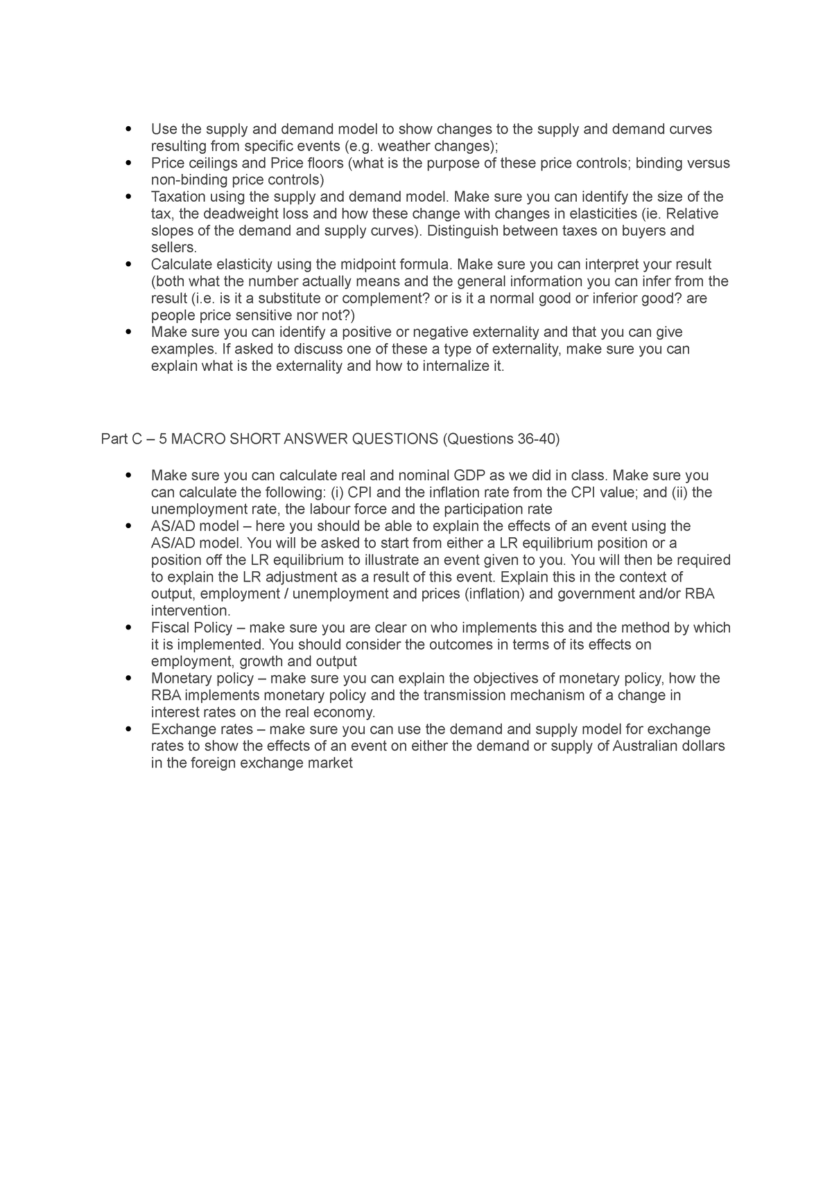 economics-final-exam-tips-for-final-exam-use-the-supply-and-demand-model-to-show-changes-to