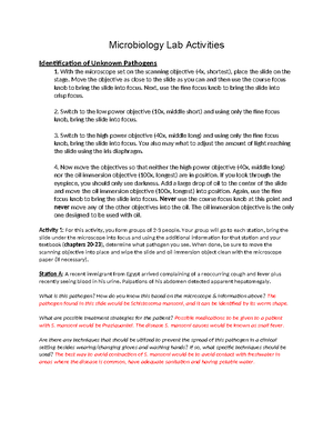 LAB 1 Anatomy - none - Lab Activities # 1 Station 1: Basic Histology Go ...
