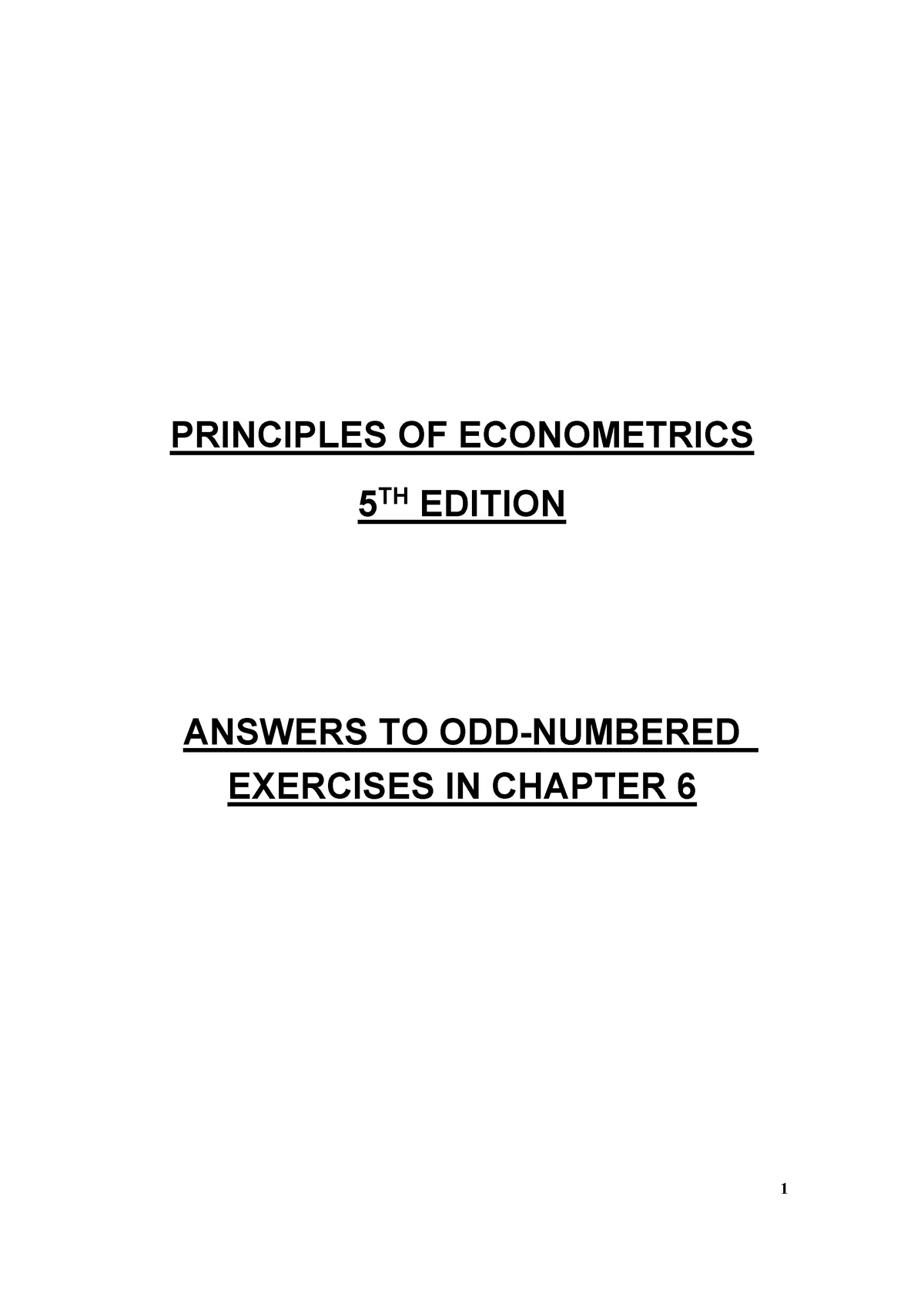 Chapter 6 - Solutions - 1 PRINCIPLES OF ECONOMETRICS 5 TH EDITION ...