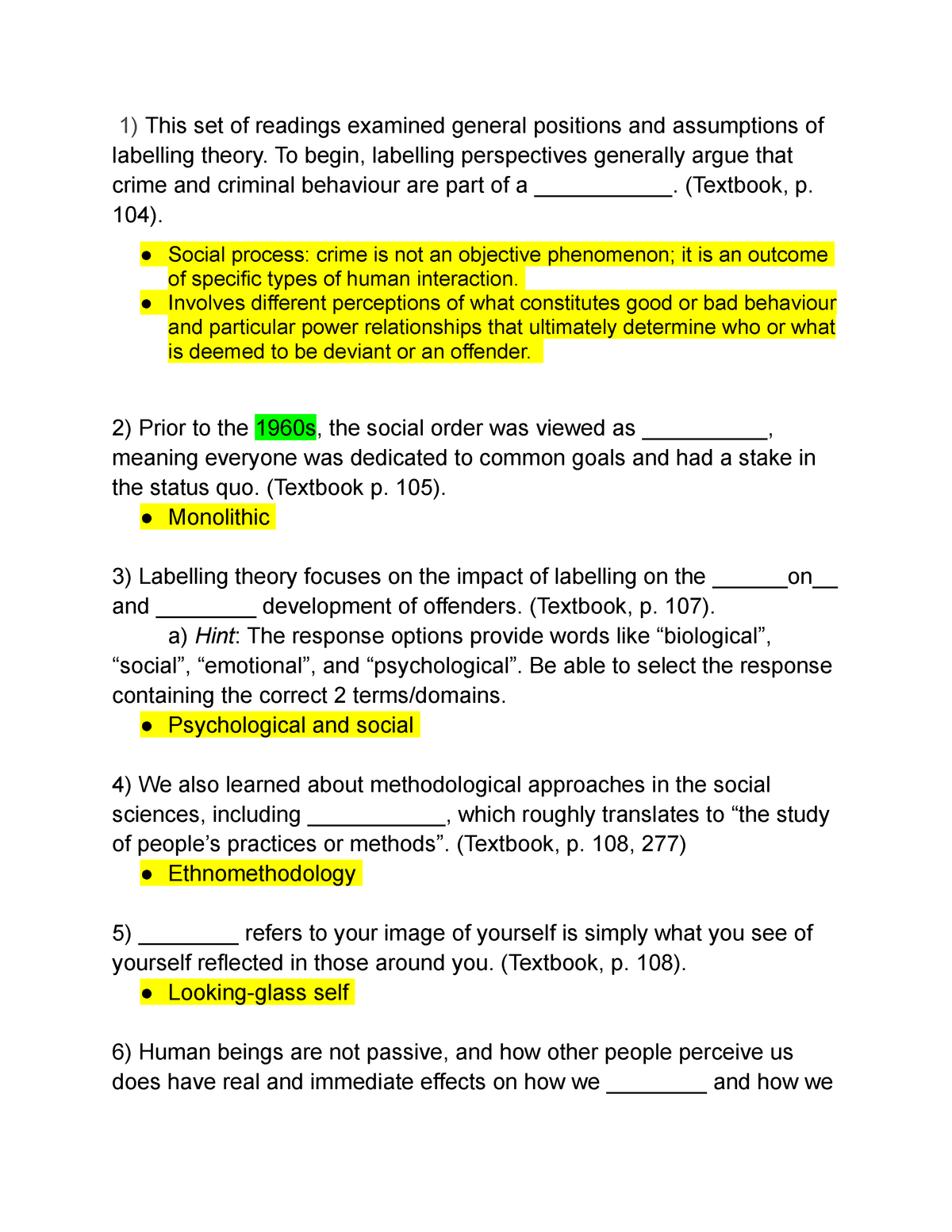 Crim quiz 3 review - ch 3 - This set of readings examined general