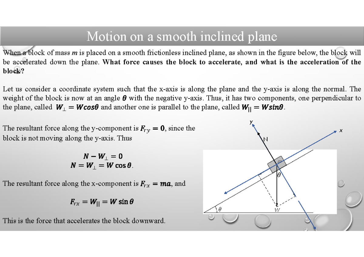 Lecture 1011 Slides - Better understanding in mechanics - Motion on a ...