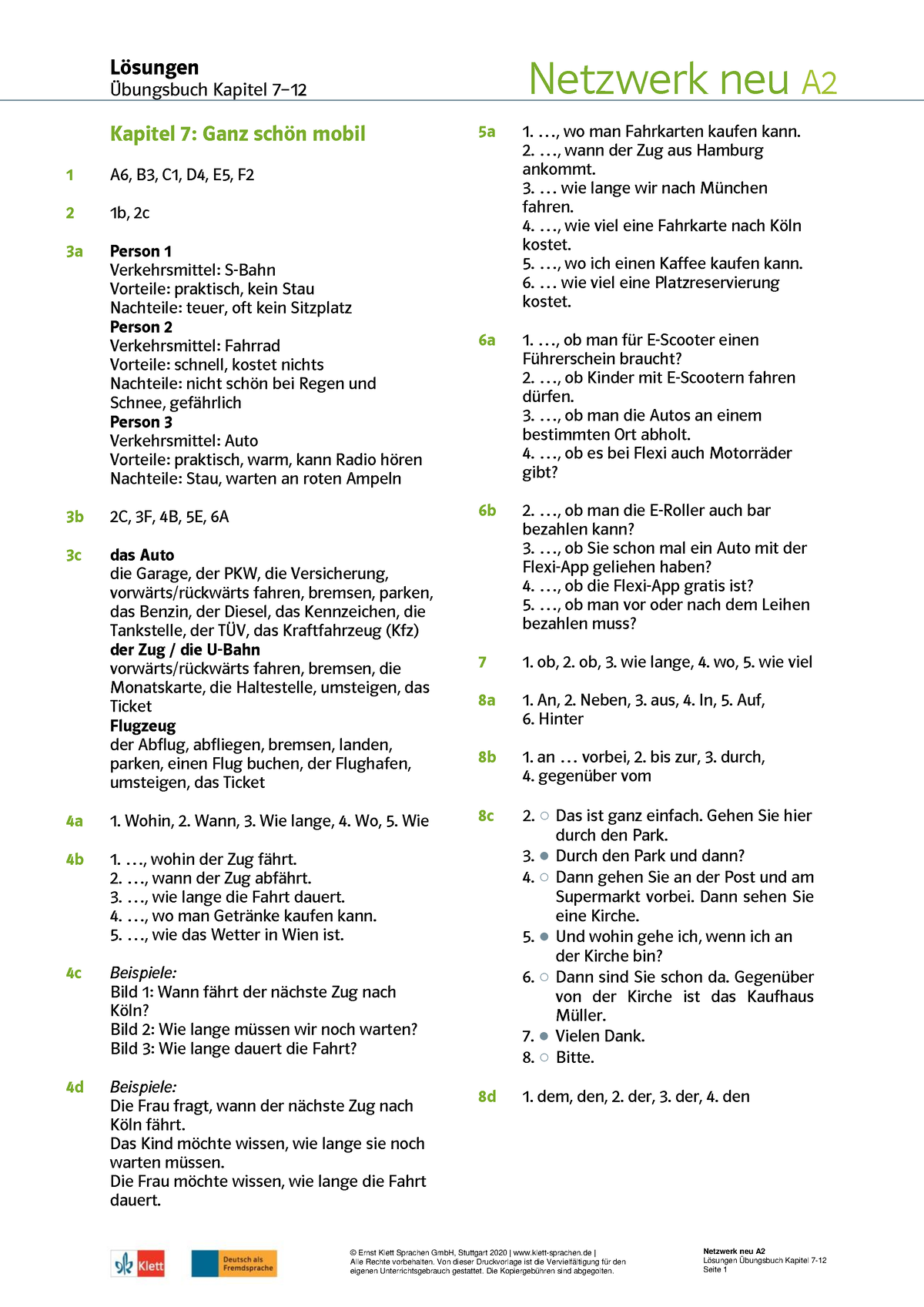 Netzwerk-A2.2 - Loesungsschluessel-Arbeitsbuch - ‹bungsbuch Kapitel 7 ...