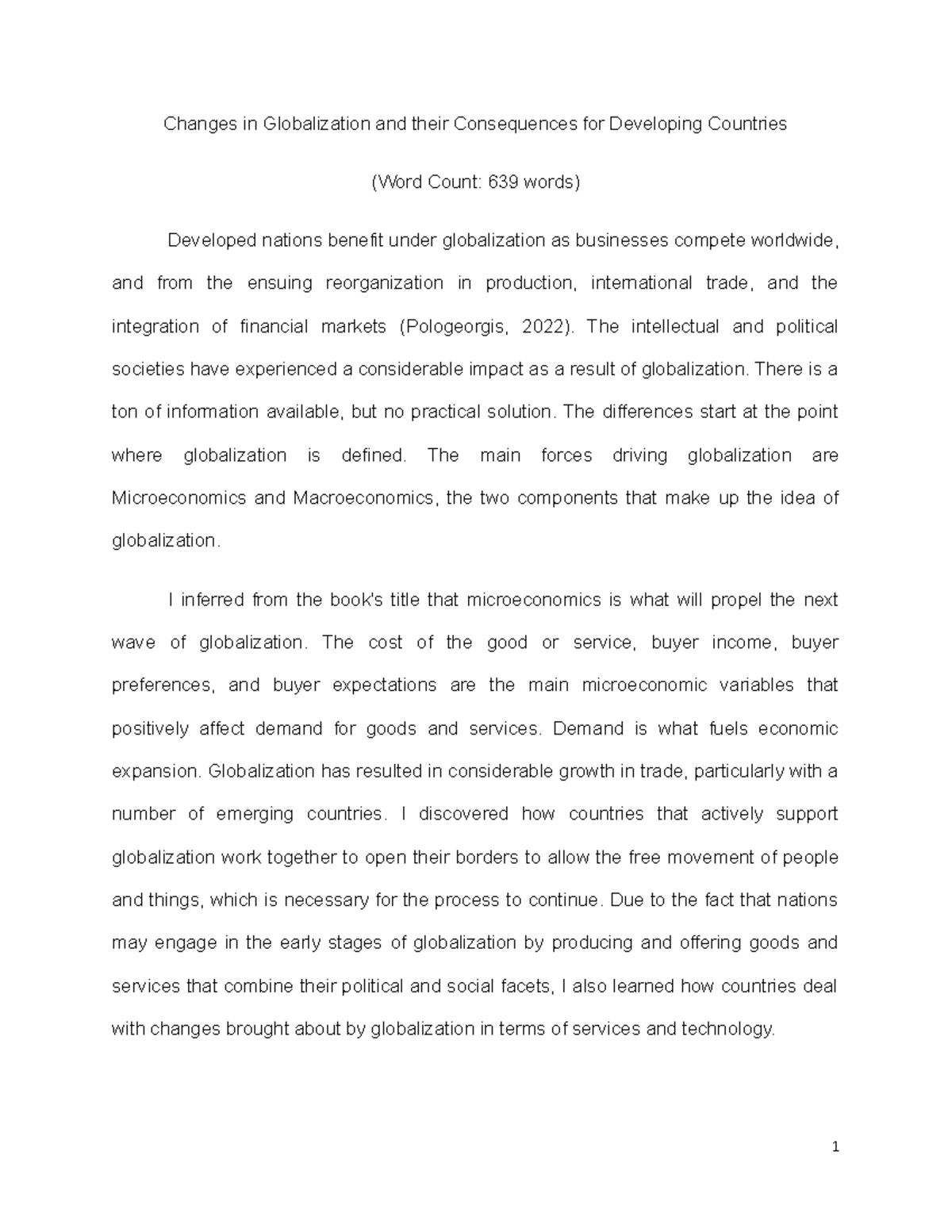A1 (Attachment 1) - essay - Changes in Globalization and their ...