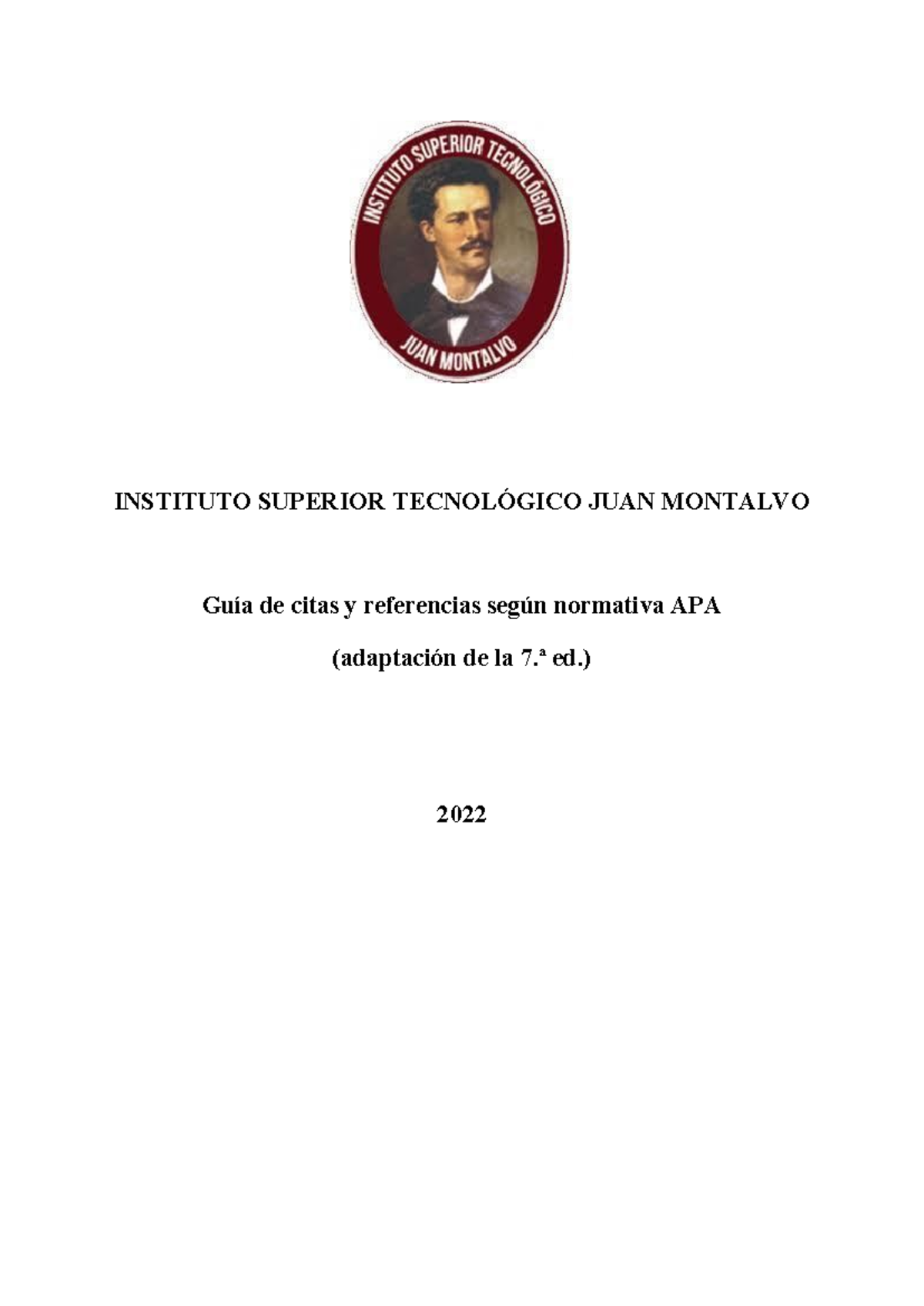 Plantilla Normas APA-EVA - INSTITUTO SUPERIOR TECNOLÓGICO JUAN MONTALVO ...