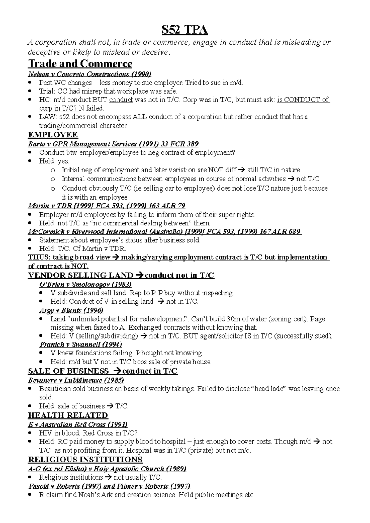S52-tpa - Great notes regarding section 52 of the trade practice act ...