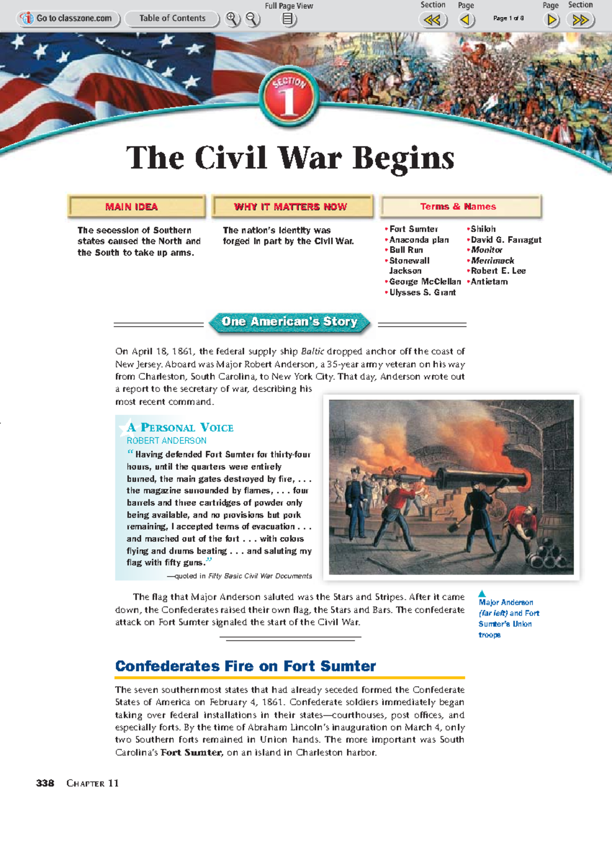 Ch 11 1 The Civil War Begins - ####### MAIN IDEAMAIN IDEA Terms ...