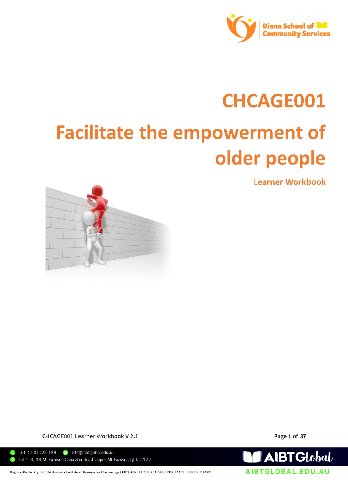 Chcage 001- Learner Workbook V2.1 - CHCAGE Facilitate The Empowerment ...