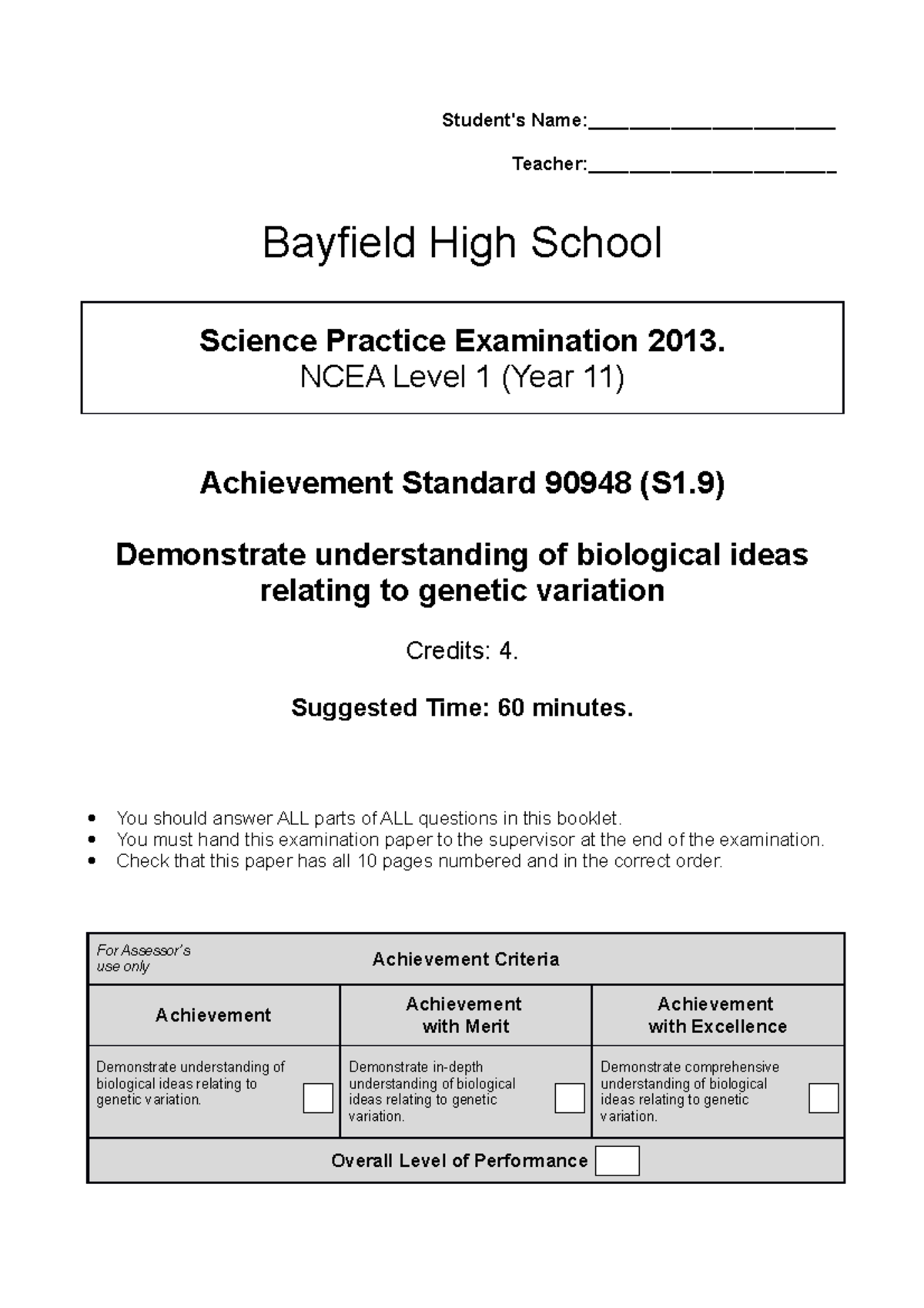 sample-practice-exam-questions-for-genetics-student-s-name