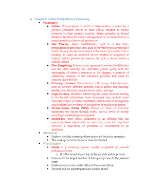 Juvenile Justice Chapter 1 Notes - Chapter 1 Juvenile Justice Notes ...