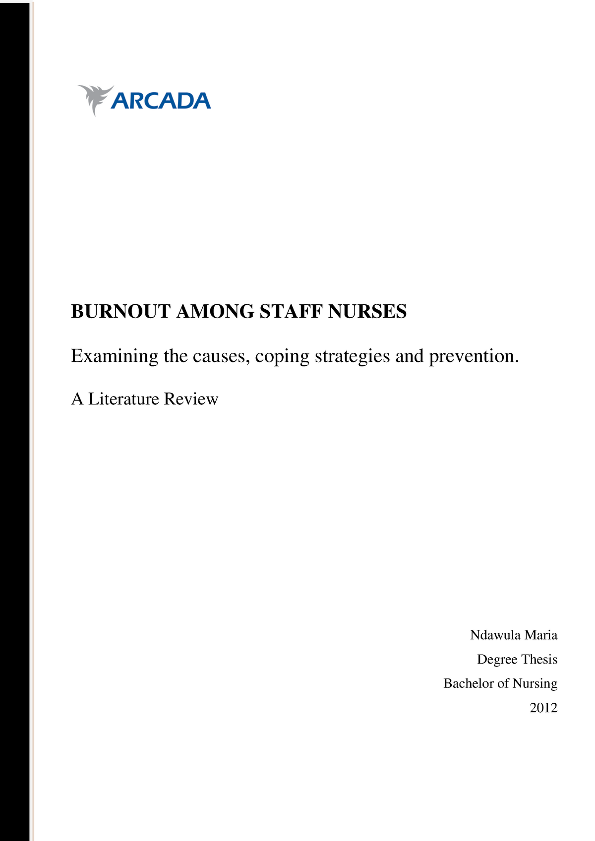 research proposal on nurse burnout