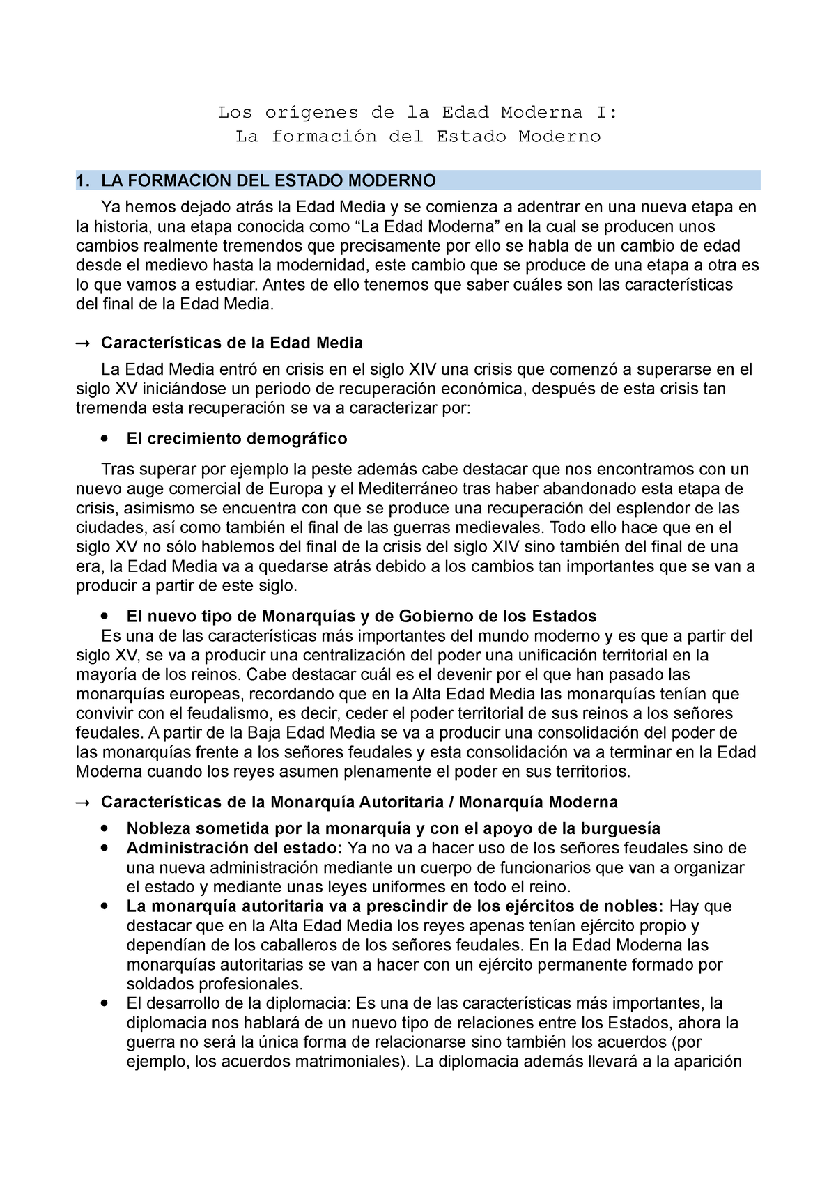 Los Orígenes De La Edad Moderna I La Formacion Del Estado Moderno Los Orígenes De La Edad 1543