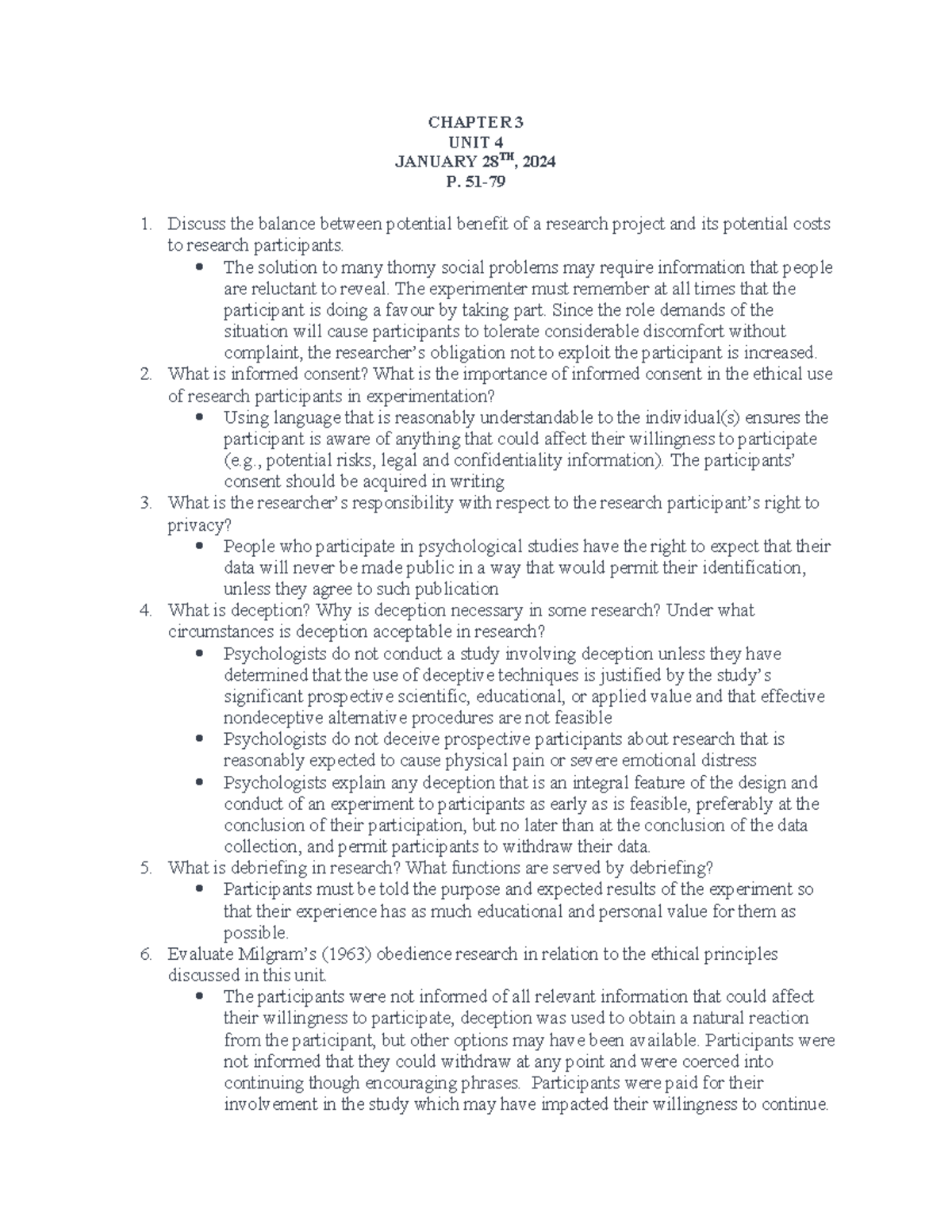 Chapter 3. rm - study questions - CHAPTER 3 UNIT 4 JANUARY 28TH, 2024 P ...