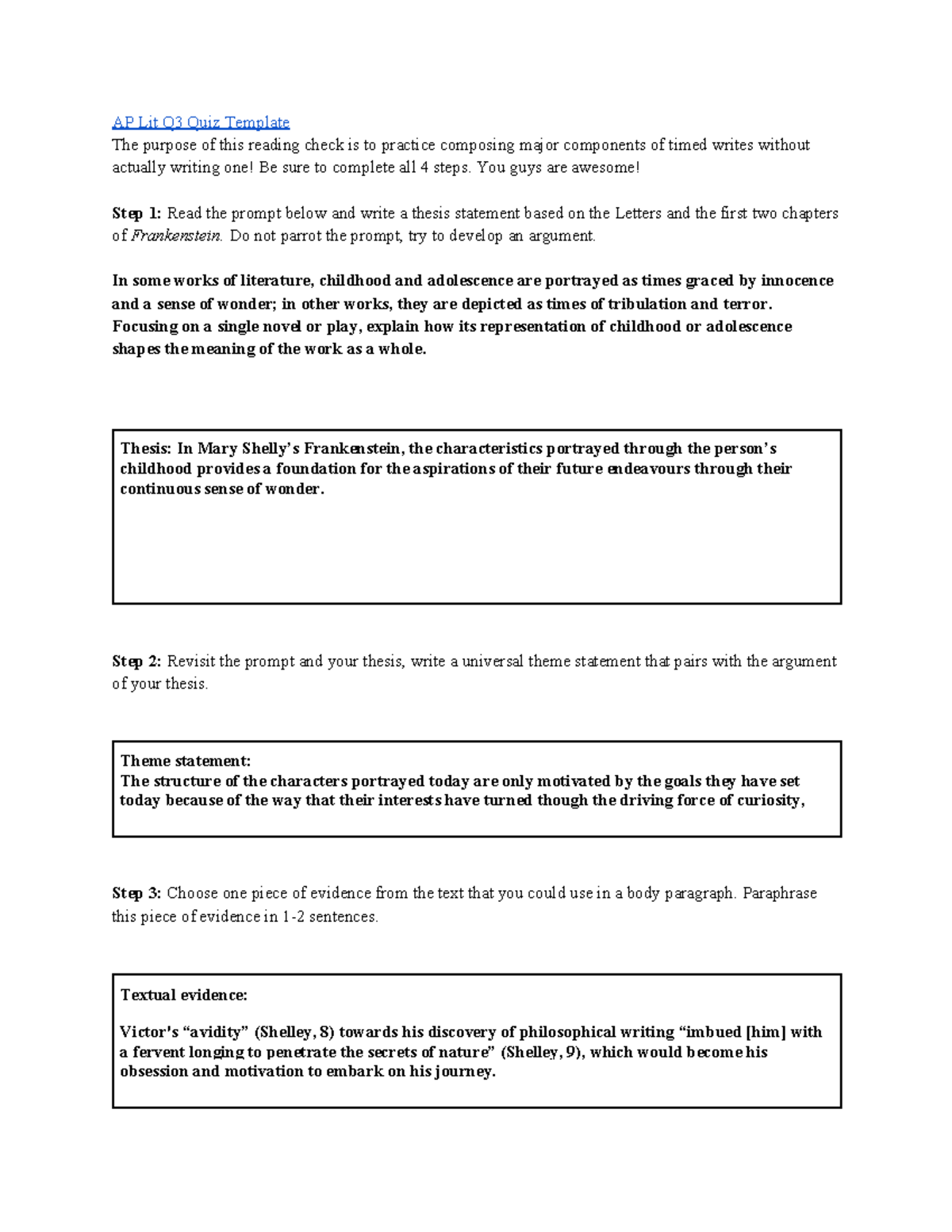 ap lit thesis template q3