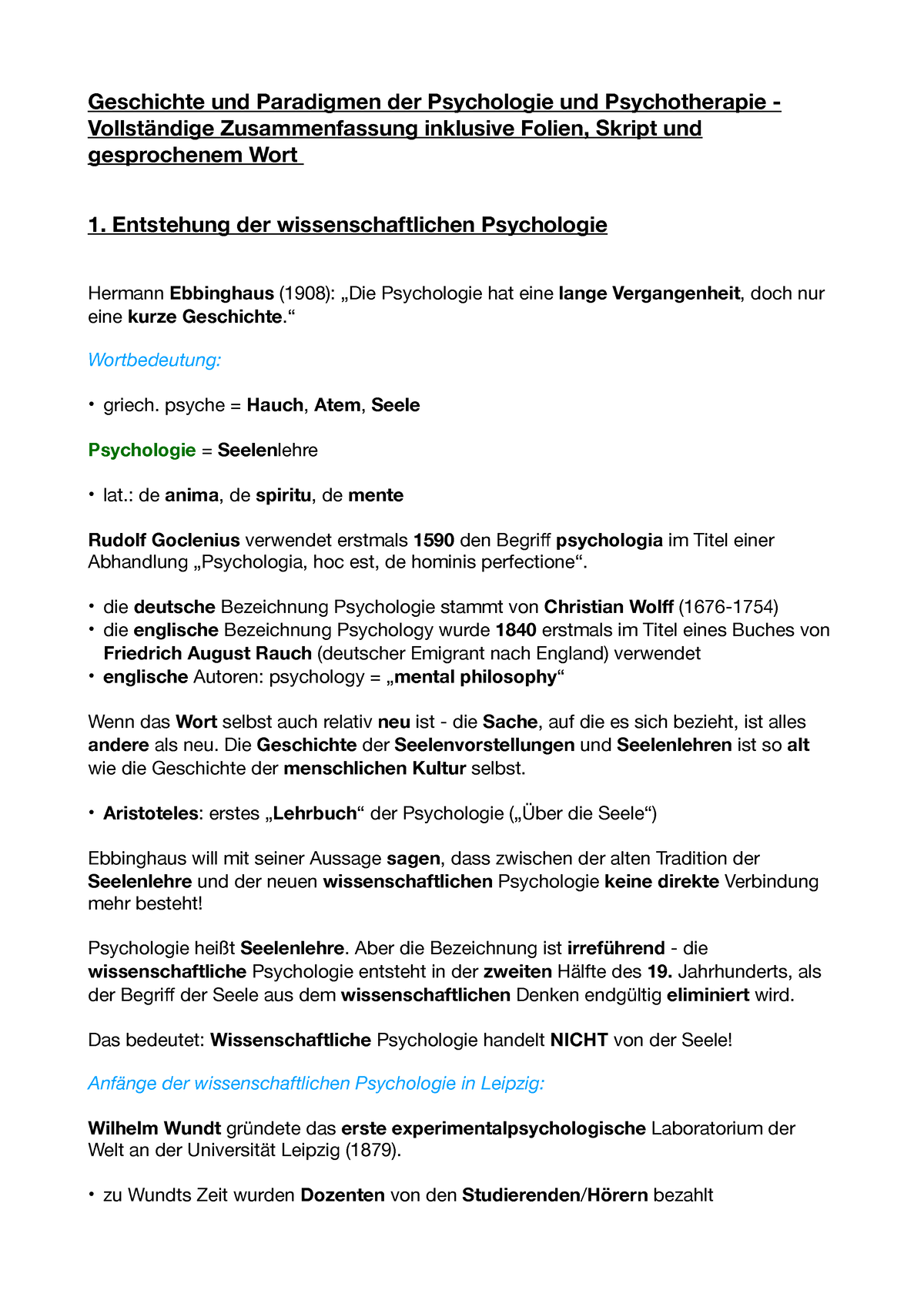 Geschichte Und Paradigmen Der Psychologie Und Psychotherapie ...