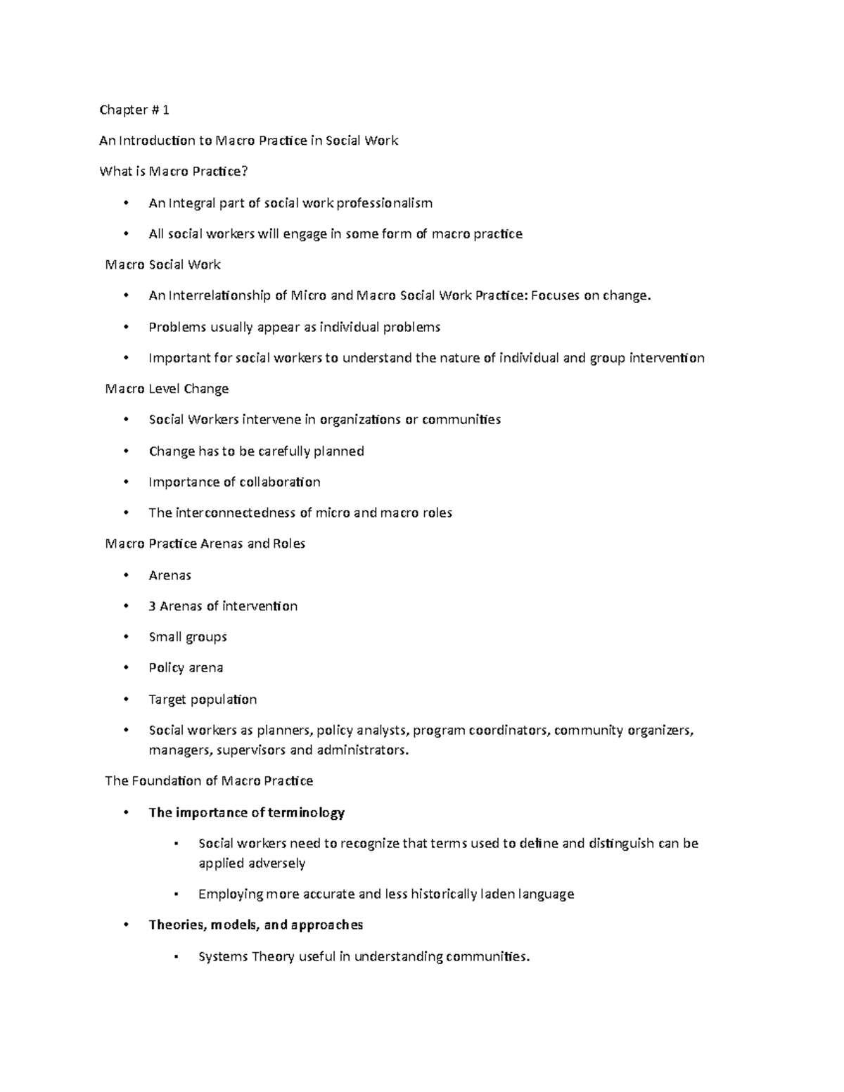 DOC6 - Chapter 1 notes - Chapter # 1 An Introduction to Macro Practice ...