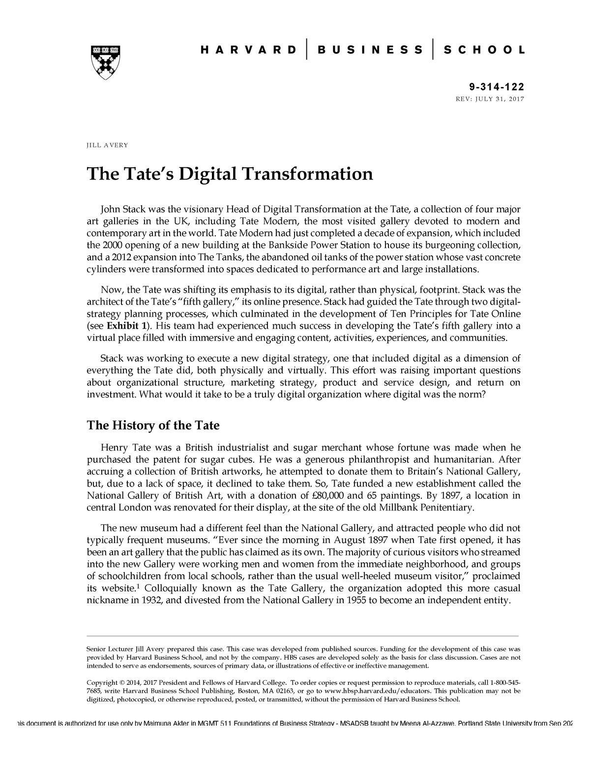 tate digital transformation case study
