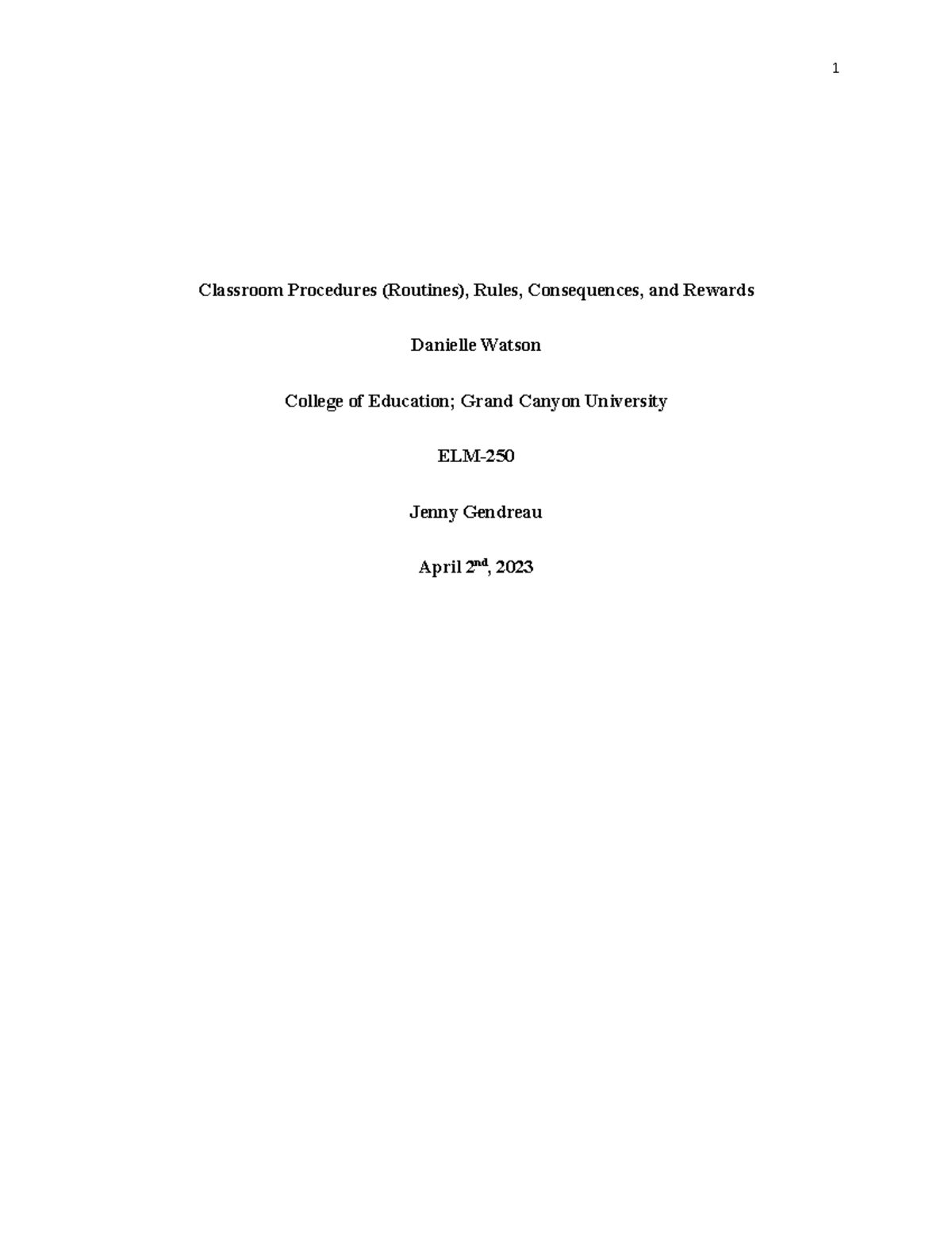 Classroom Procedures Rules Consequences And Rewards