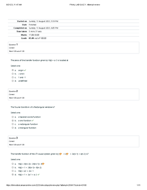 Prelim LAB QUIZ 2 Attempt review - Started on Sunday, 13 August 2023, 1 ...
