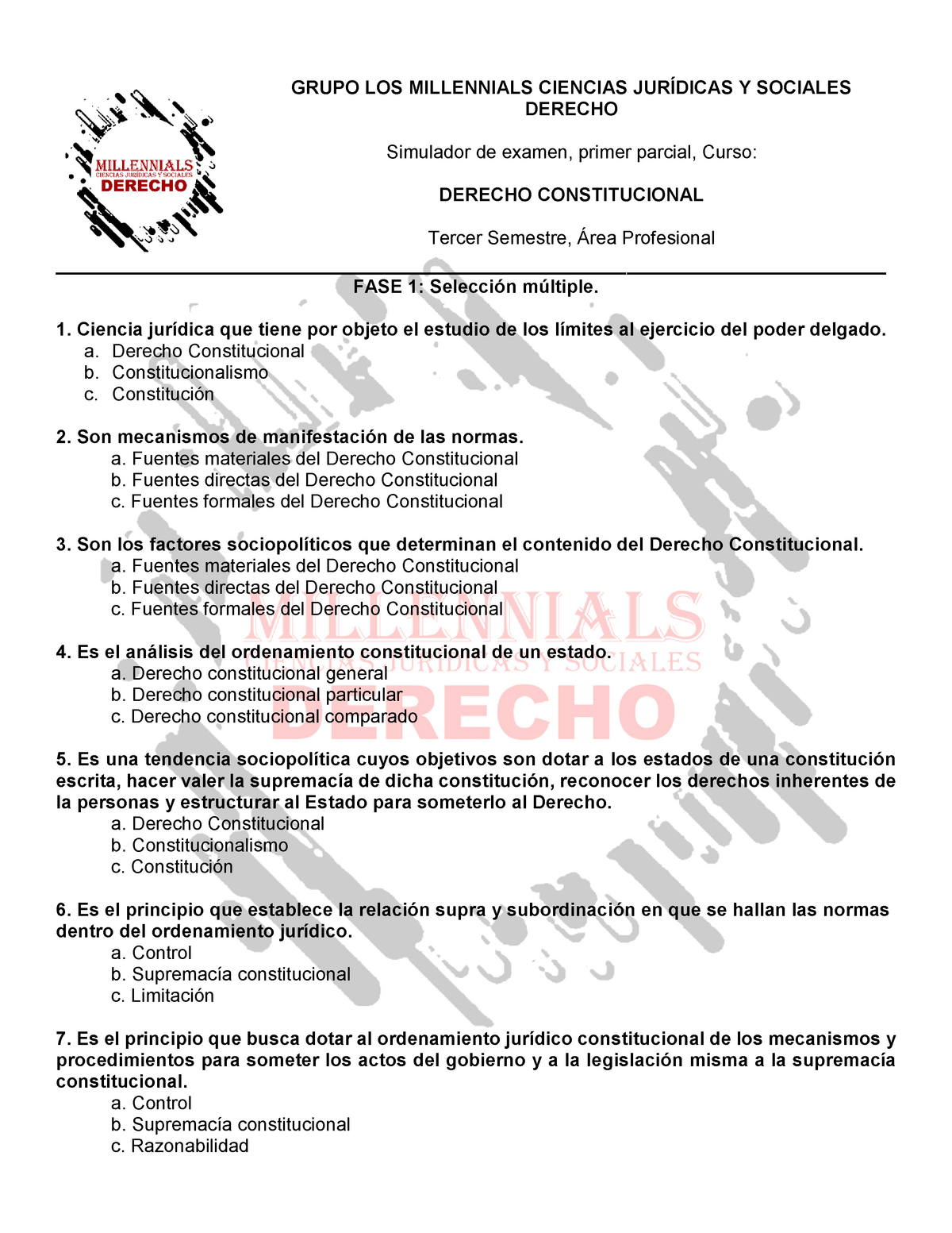 Simulador Derecho Constitucional, Primer Parcial - GRUPO LOS ...