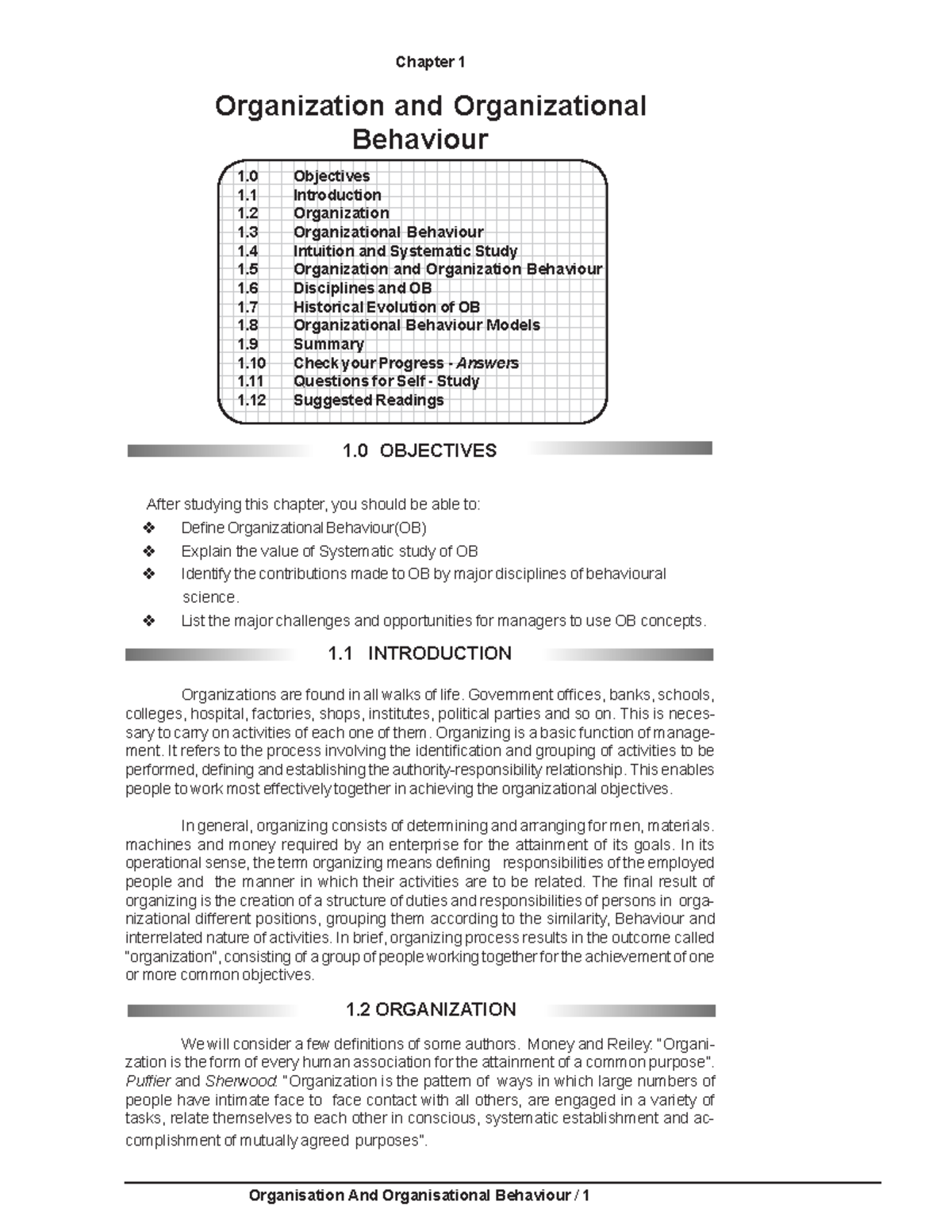 Organisational Behaviour Notes - Organisation And Organisational ...