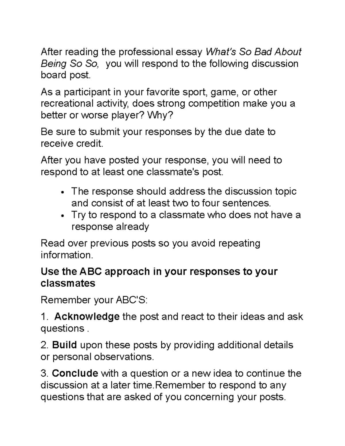 Dcussions 5 - discussion question that is asked in the first semester ...