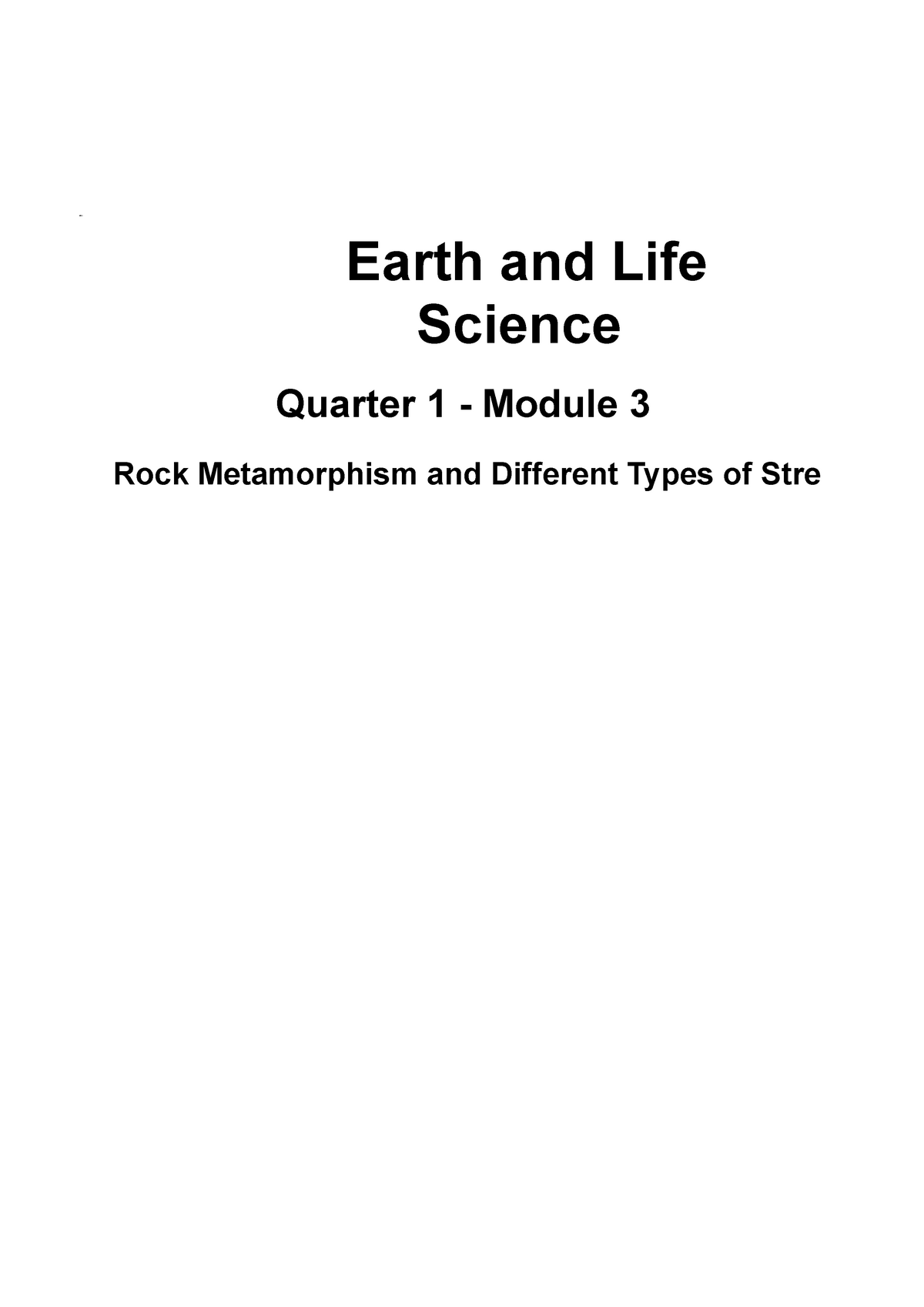 Earth AND LIFE SCI Module 3 Edited - NOT Earth And Life Science Quarter ...