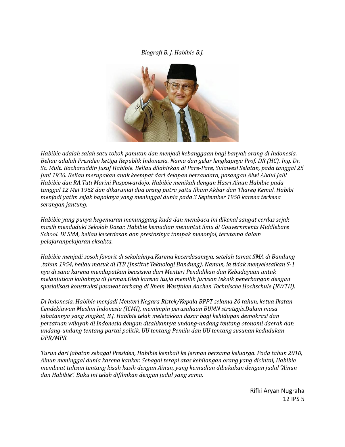 Biografi Bj Habibie - YES. - Biografi B. J. Habibie B. Habibie Adalah ...