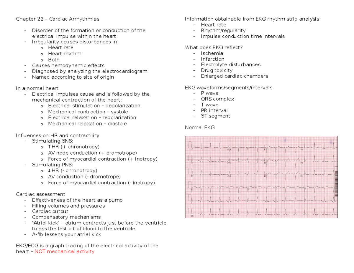 Chapter 22 Arrhythmias - Chapter 22 – Cardiac Arrhythmias Disorder of ...