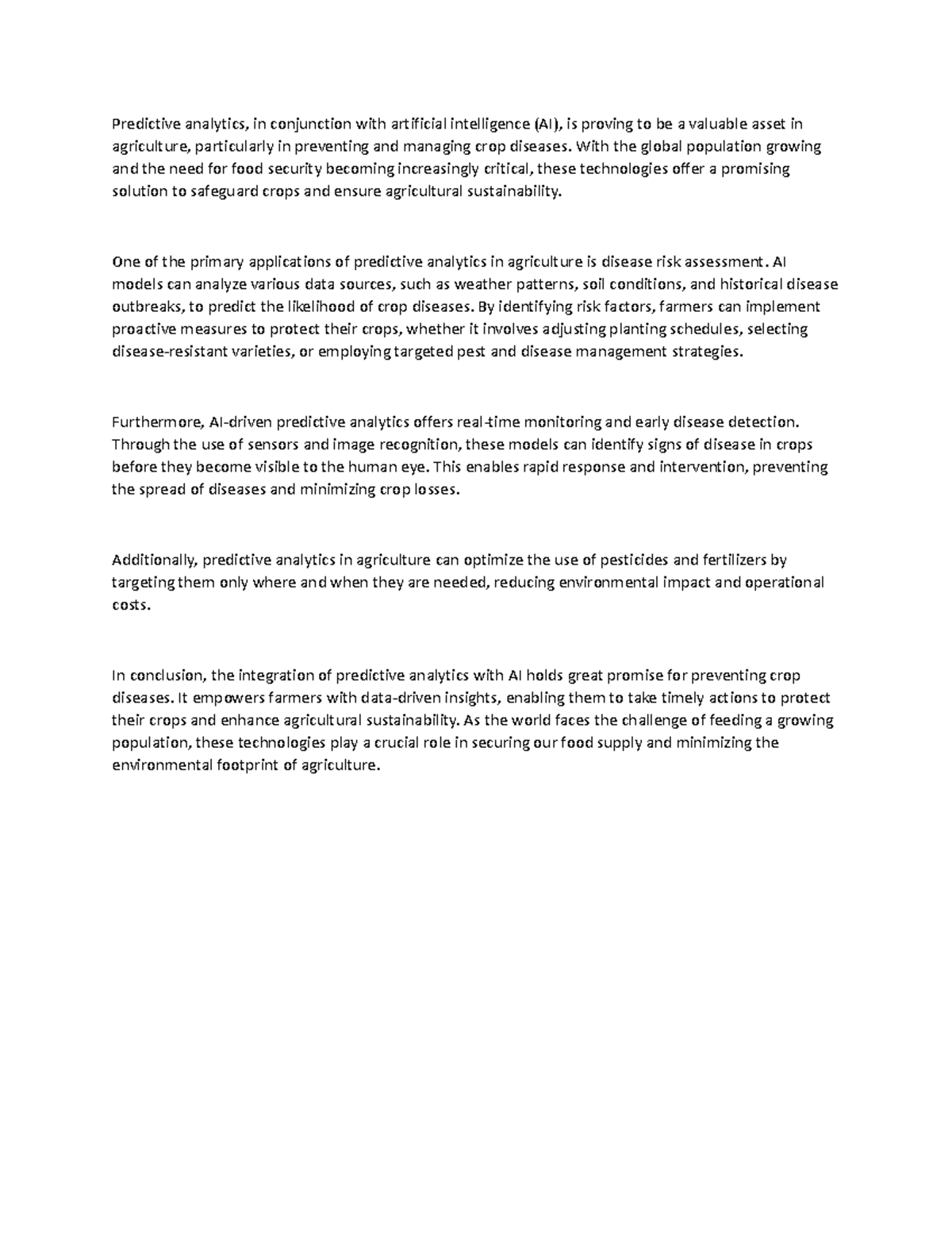 Predictive analytic 1 - Artificial Intelligence (AI) has emerged as a ...