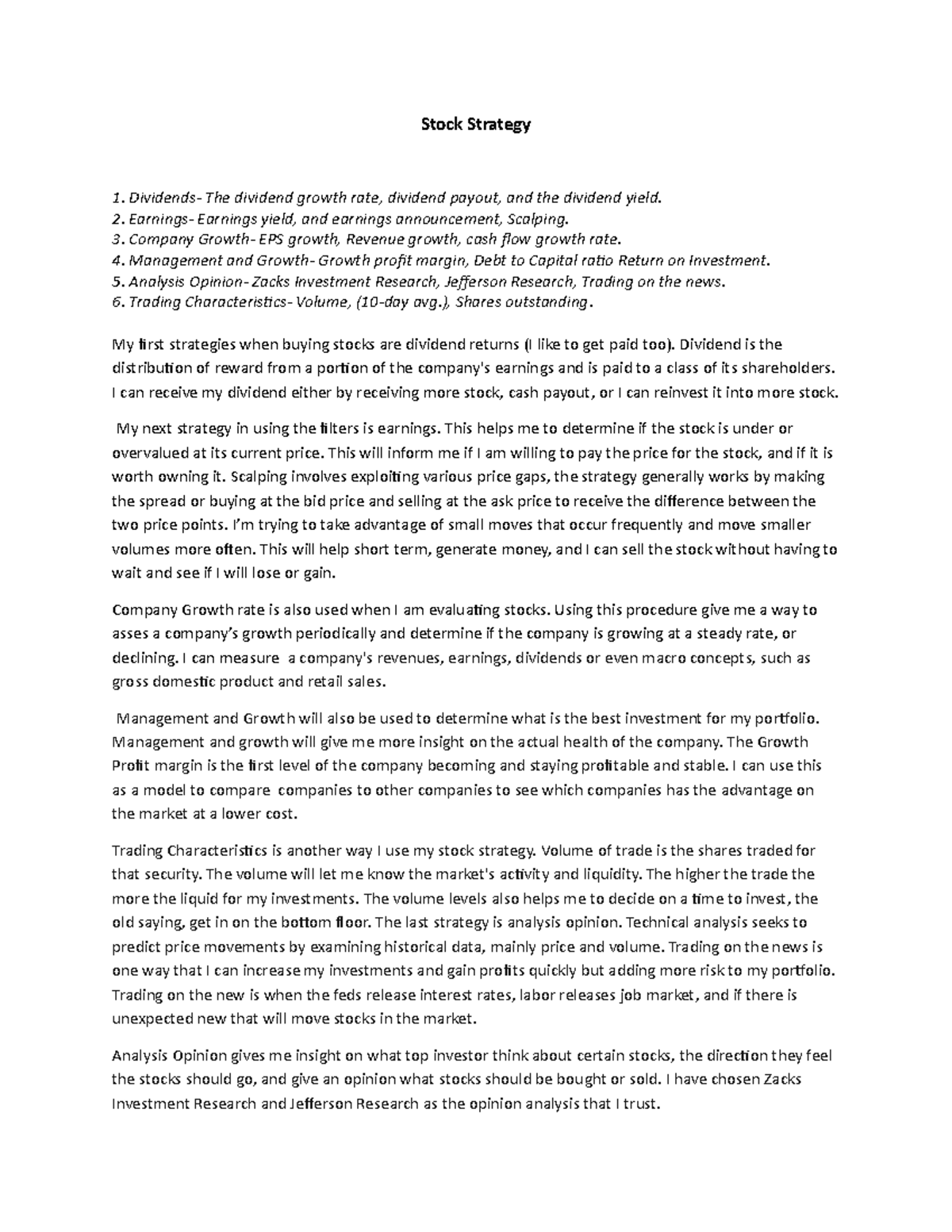 Document 1 - stock market - Stock Strategy Dividends- The dividend ...