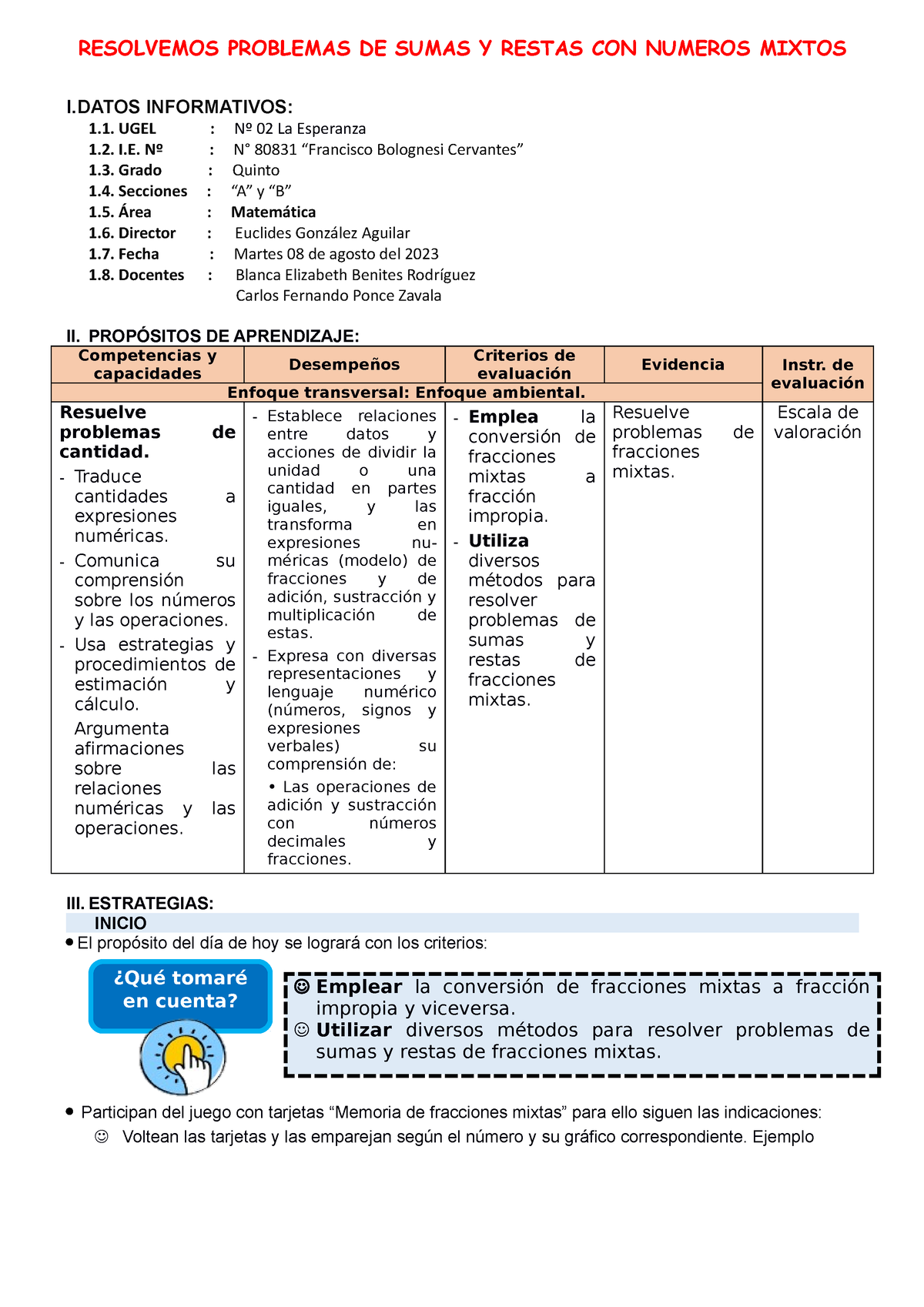 Numeros Mixtos MAT - RESOLVEMOS PROBLEMAS DE SUMAS Y RESTAS CON NUMEROS ...