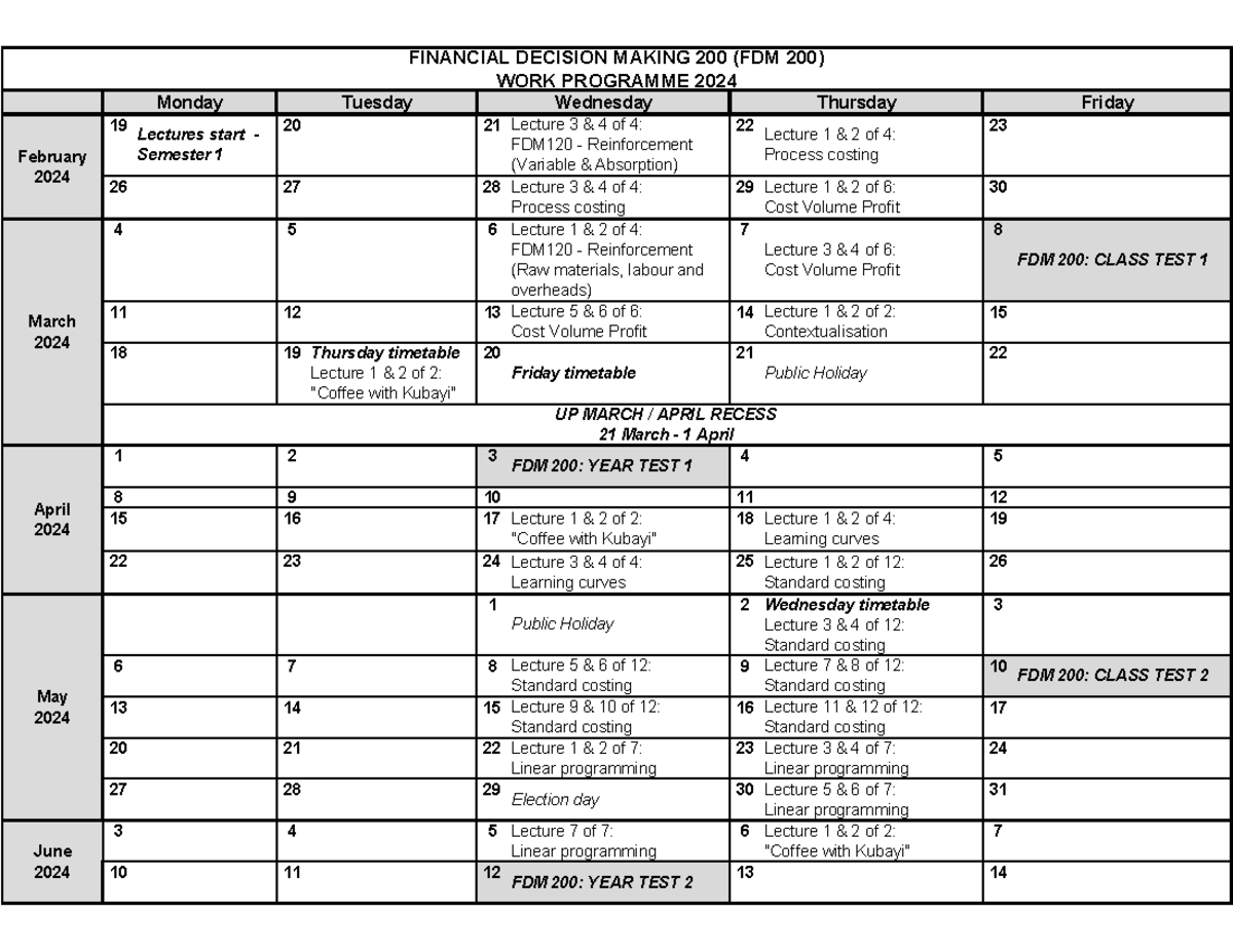 2024 FDM 200 Work Programme updated 28 Feb - 8 9 10 11 12 FINANCIAL ...