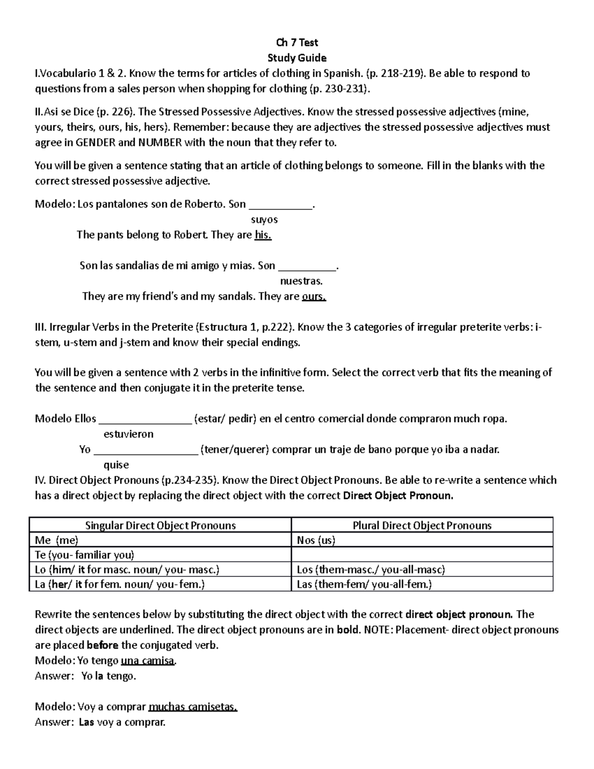 Ch 7 Test Study Guide - Professor Kevin Miles - Ch 7 Test Study Guide I ...