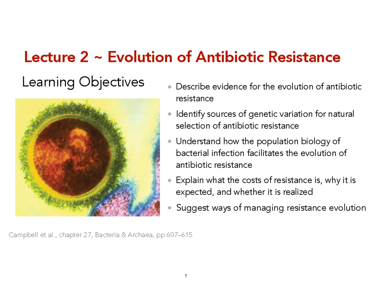 Superbugs-The Evolution of Antibiotic Resistance - Biol102 - queensu ...